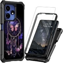 for Celero 5G Plus 2024 Phone Case 3rd Version with Screen Protector Dual Layer Structure Protection Shockproof Corner TPU Bumper Cover for Boost Celero 3 5G + Plus,Dream Catcher Purple