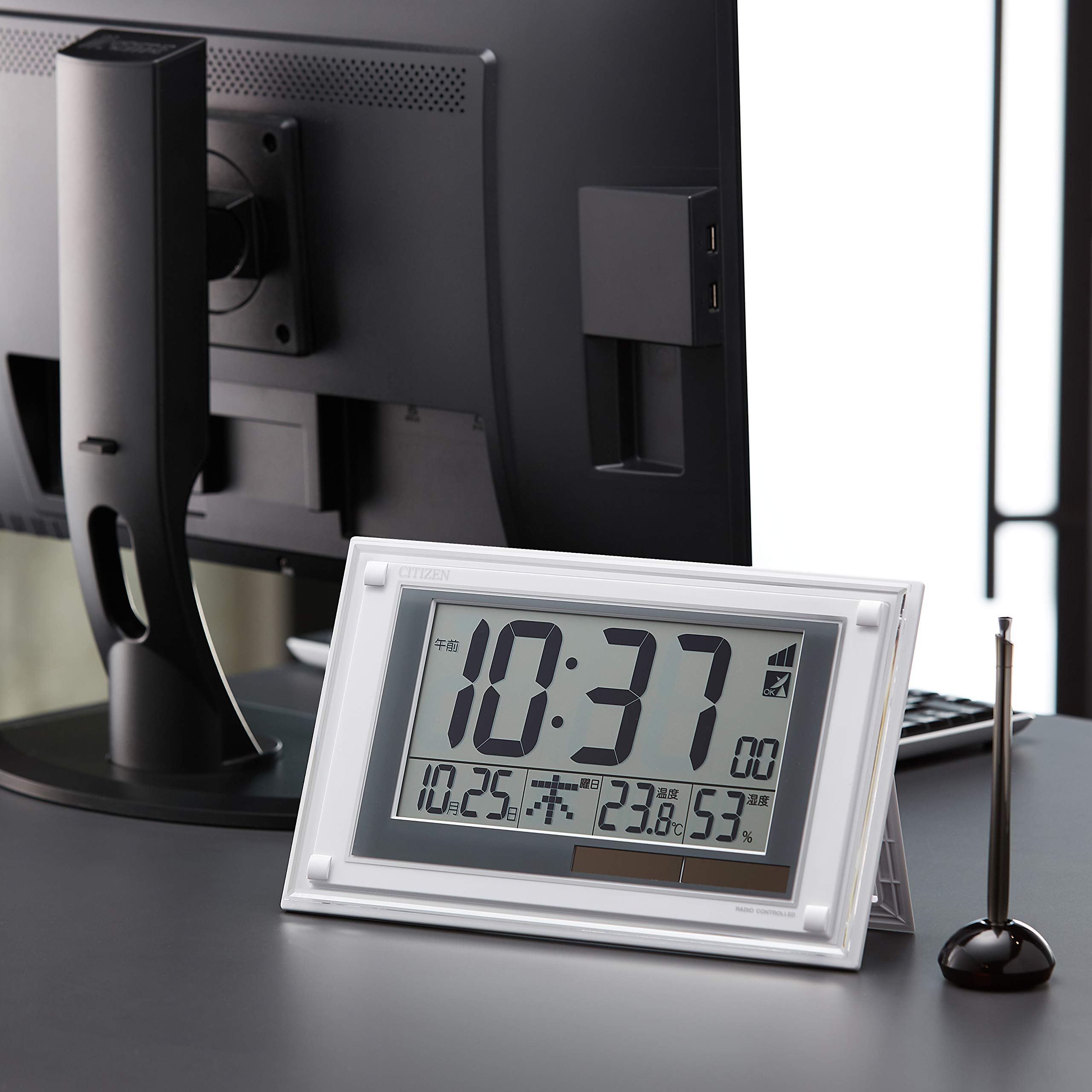 Amazon.co.jp: リズム(RHYTHM) シチズン 掛け時計 置き時計 兼用 電波  