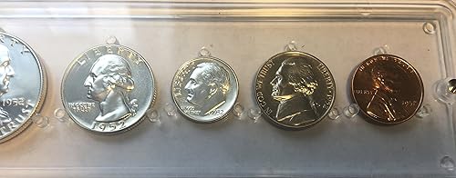 Miniatura 3 de 1952 P US Silver RARE In Plastic case and Gift Box Half Dollar, Quarter, Dime, Nickel, Penny Proof Set