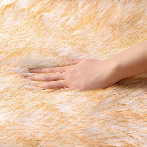 Miniatura 6 de CKLZSAY Alfombra de piel de oveja sintética súper suave y lavable para cojín de sofá sala de estar dormitorio habitación de los niños suelo alfombra