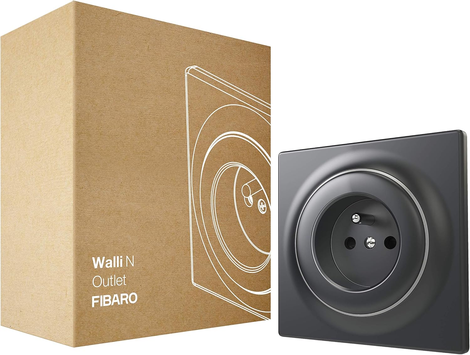 Fibaro Walli Outlet N E FGWSONE-011-8 High-Quality Flush-Mounted Box Type E Anthracite