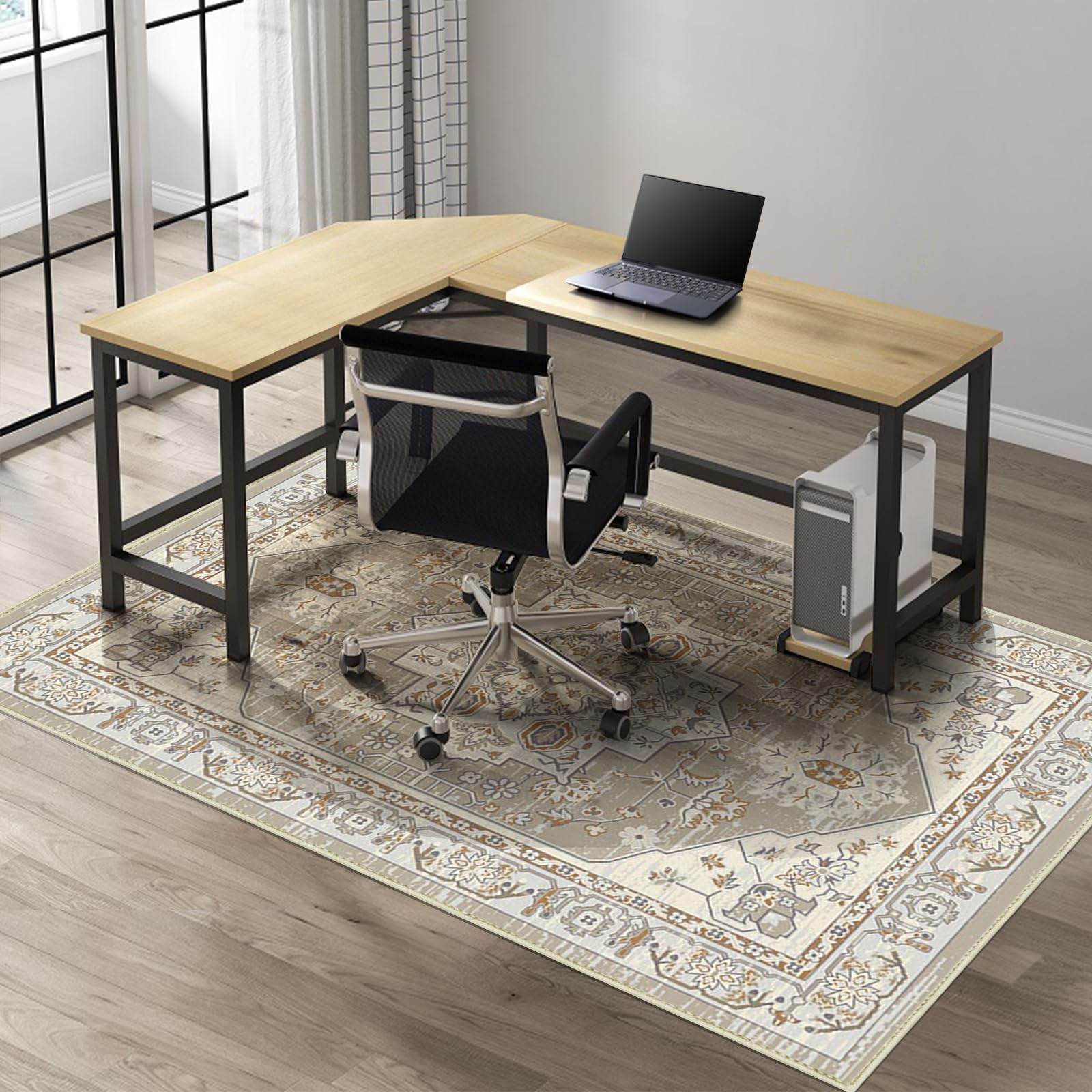 Kuyal Office Chair Mat for Hardwood Floor 48 x 60 inches Computer Gaming Chair Mat Low Pile Carpet