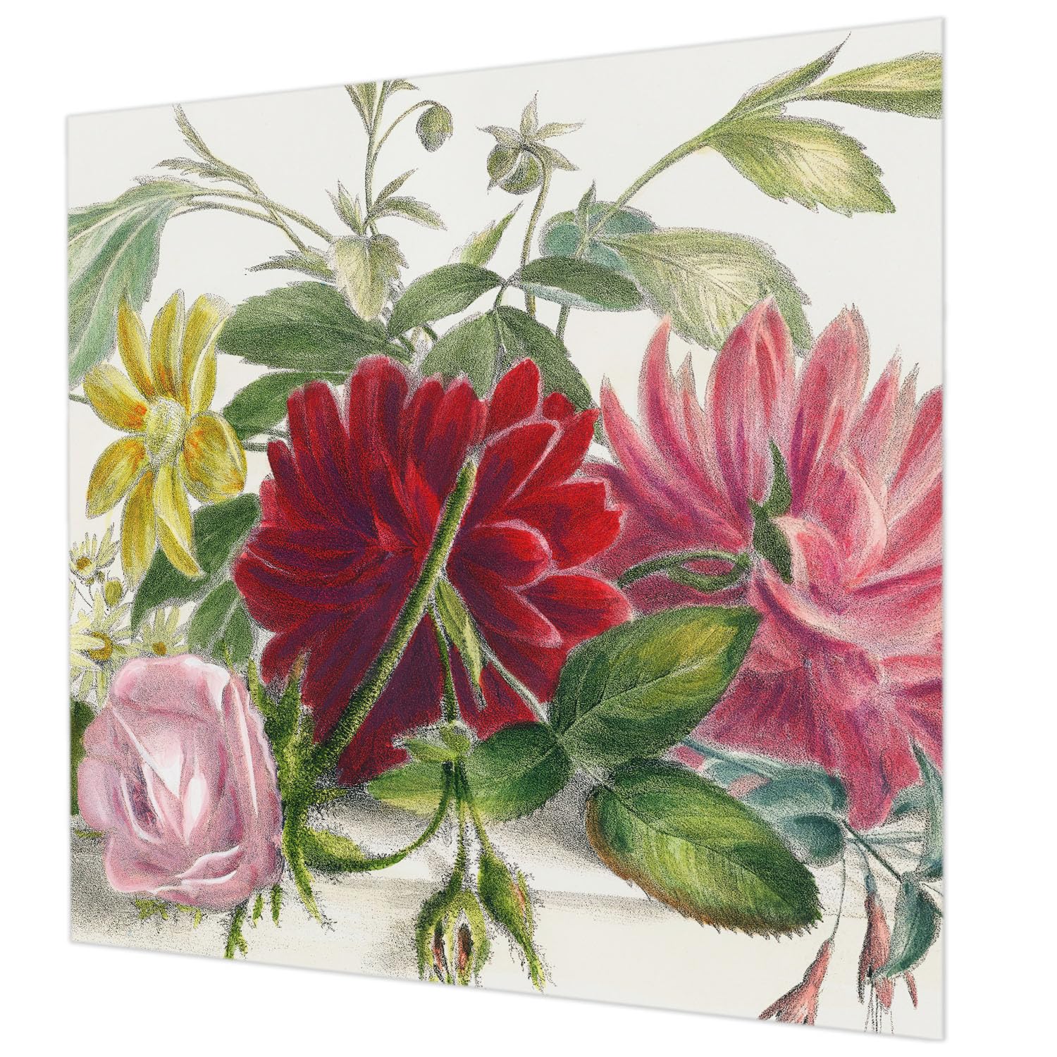 Papier peint fleurs 250x250 cm lavable avec colle incluse