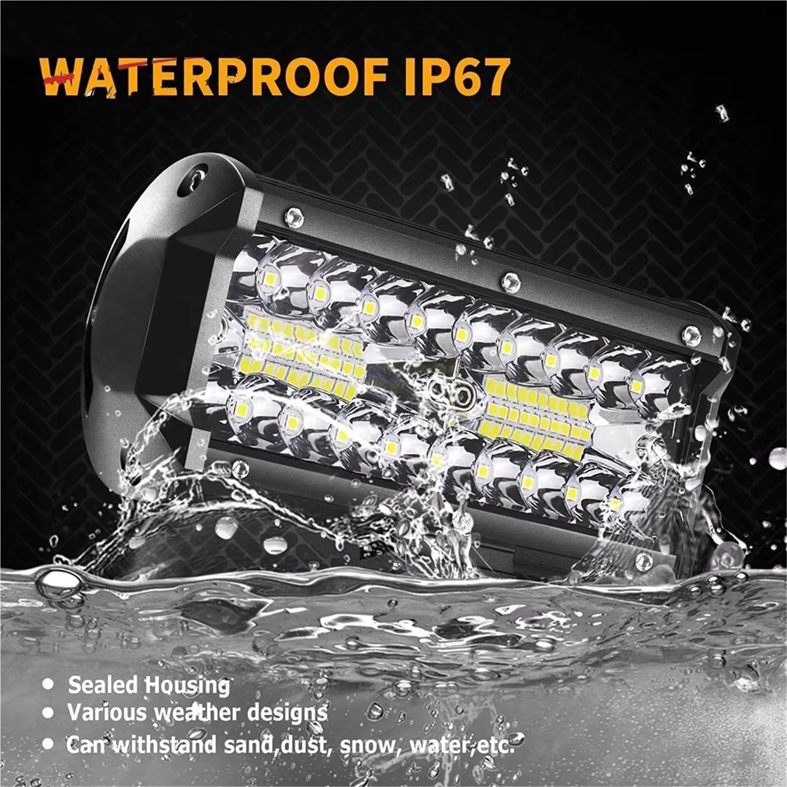 Faros Faro Barra Luces LED Para Coche Focos 4x4 Todoterreno Lámpara Antiniebla Faro Diodo 12V Y 24V Camión Tractor Granja Barco SUV ATV Barra Luz/luz Trabajo(120W 4 Piece)