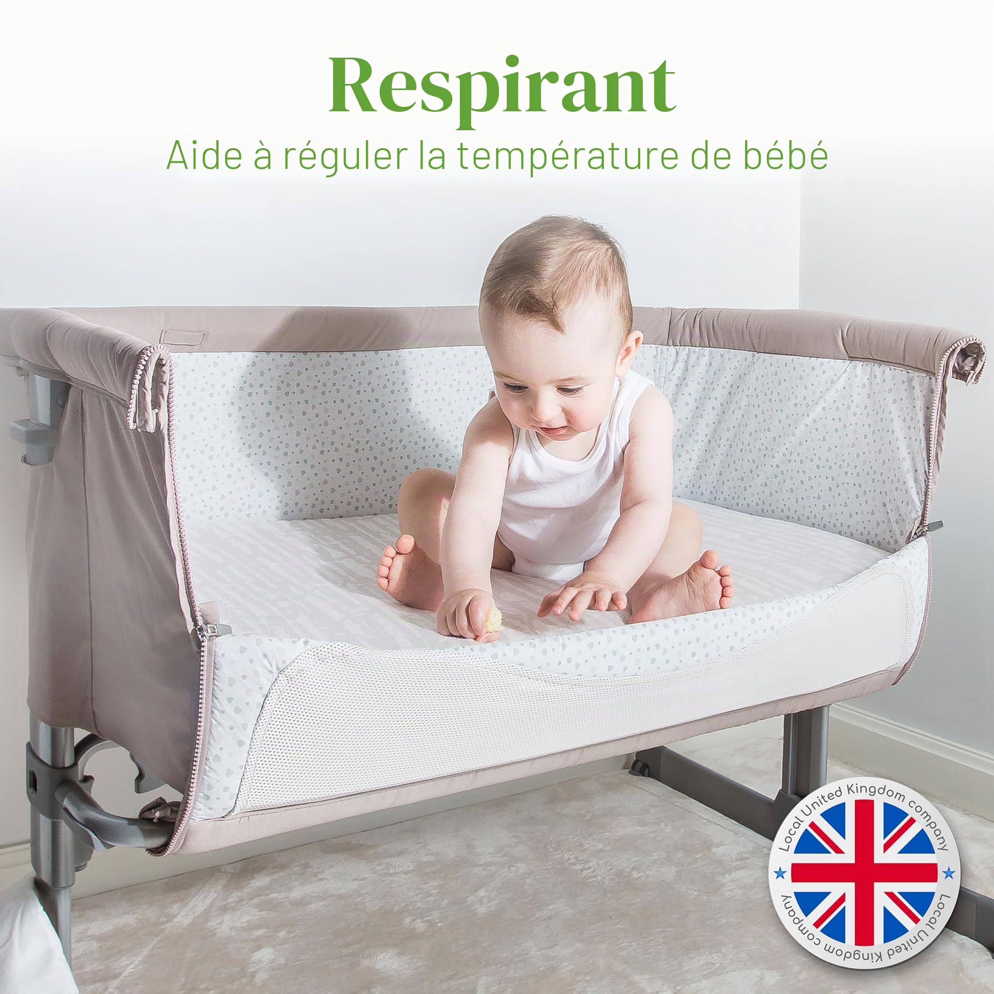 Comfier Sleep Chicco Next To Me Matelas 50 x 83 cm avec housse en bambou super douce s'adapte parfaitement à tous les berceaux Chicco standard Next To Me