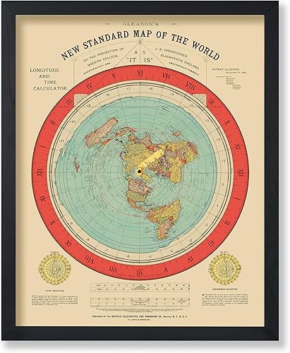 Miniatura 1 de Poster Master Póster de mapa vintage  Impresión artística de pared sin marco de 8 x 10 pulgadas  Nuevo mapa del mundo  mapa de Gleason de tierra