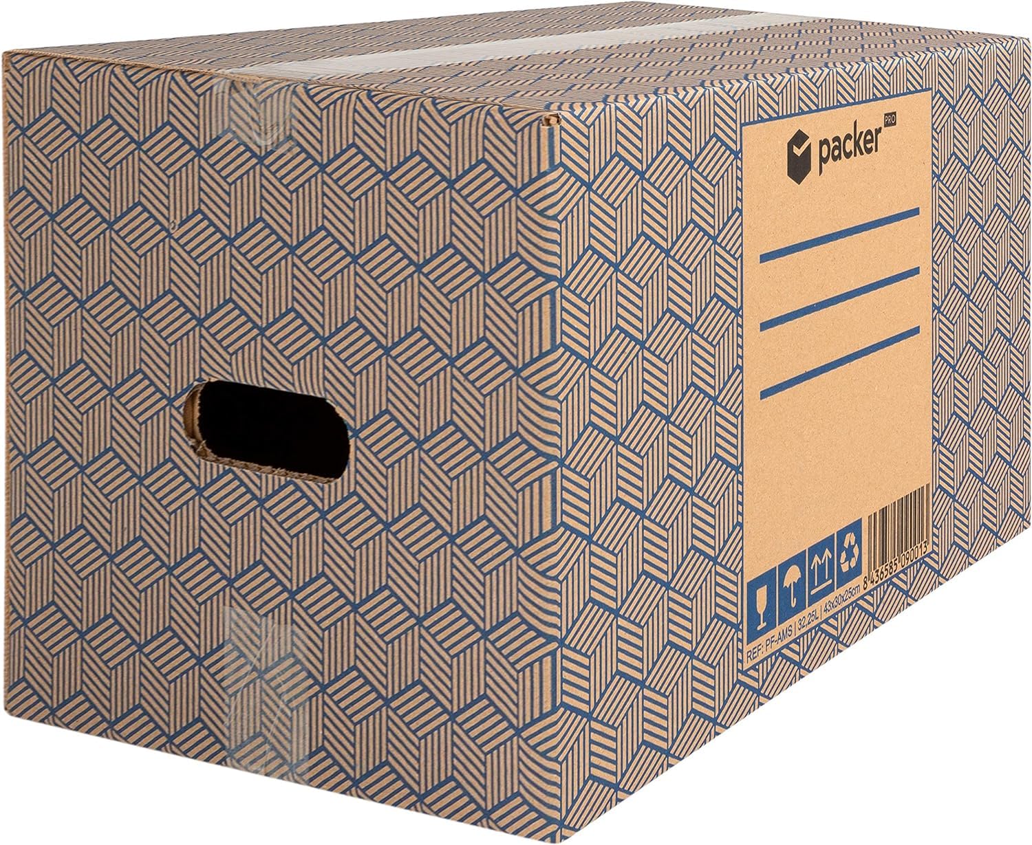 Lot de 12 boîtes de déménagement et de rangement extra larges 600 x 300 x 275 mm Ultra résistantes avec poignées, 100% écologique | Packer PRO (20x (430x300x250mm))