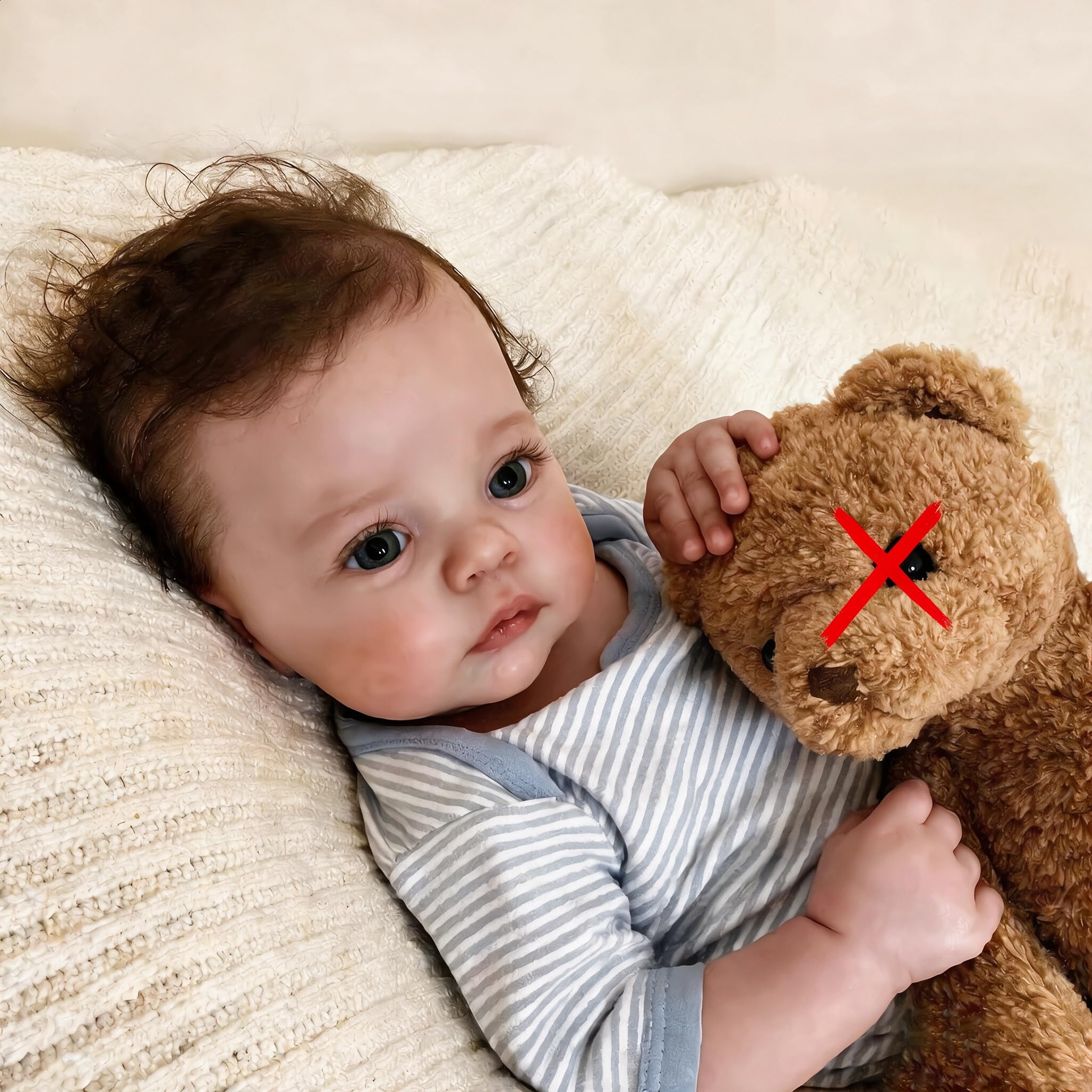 Reborn Puppe 18 Zoll 45 cm Vollständig aus Silikon Gefertigte Neugeborenen-Puppe Authentisch Lebensechte Puppe Realistische Puppe