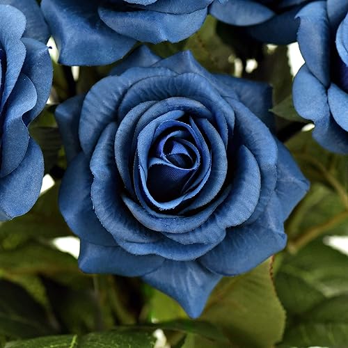 Miniatura 168 de FiveSeasonStuff 12 tallos de flores artificiales, rosas de seda de tacto real para decoración de bodas, ramos de novia, centros de mesa, fiestas y 9