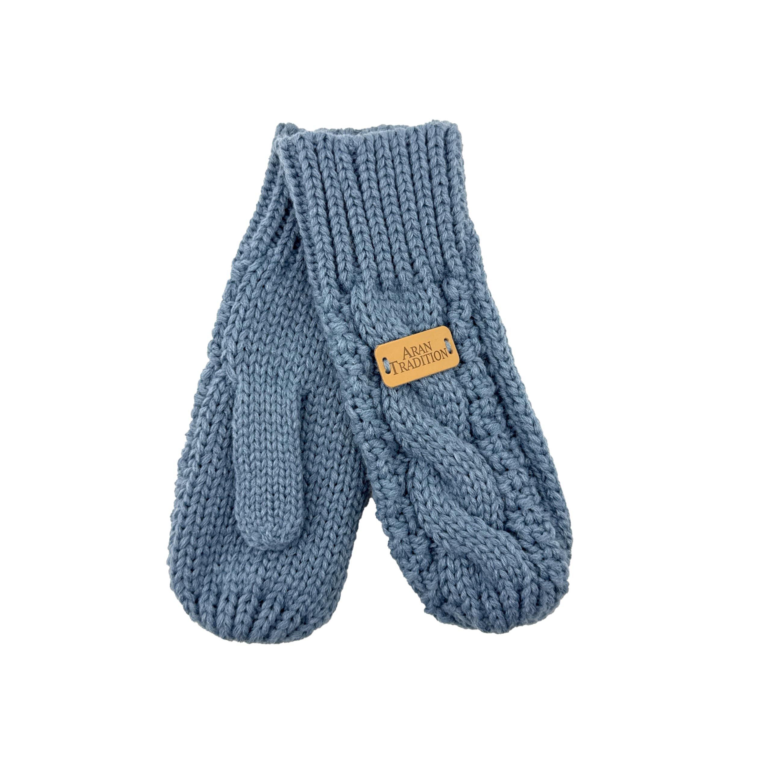 Aran Traditions Diamond Knitted Winter Mittens Gloves (Slate)