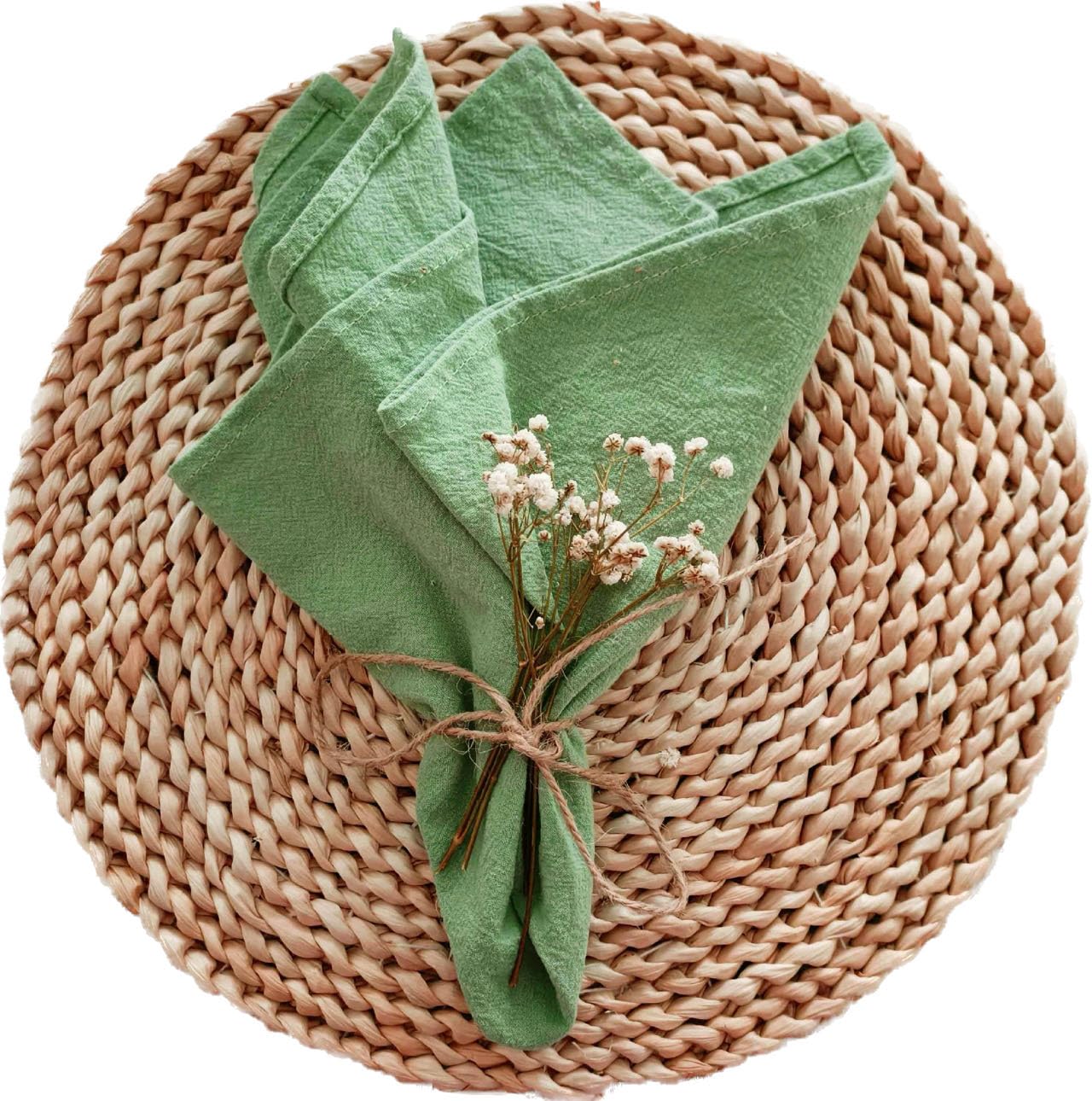 cloth napkins, 6PCS 40X40CM,Dinner Table Serviettes Reusable For Weddings Parties Restaurant(Green)