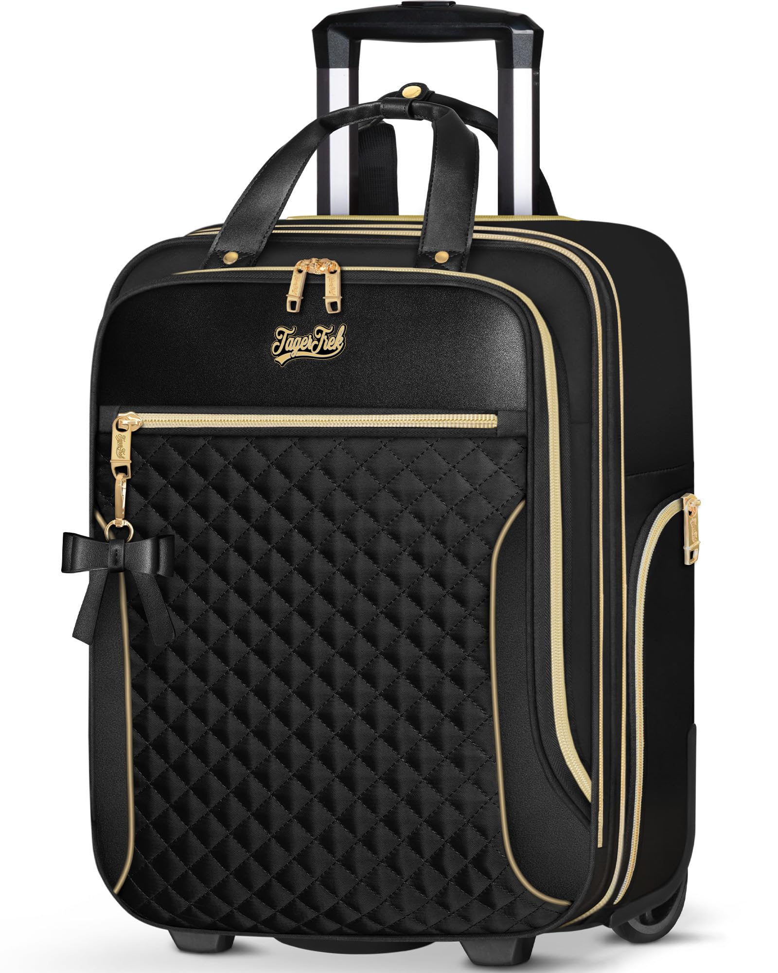 Underseat Carry On Luggage with 2 Wheels, Airline Approved Personal Item Suitcase with Multiple Compartments, Lightweight Softside Under Seat Carry-on