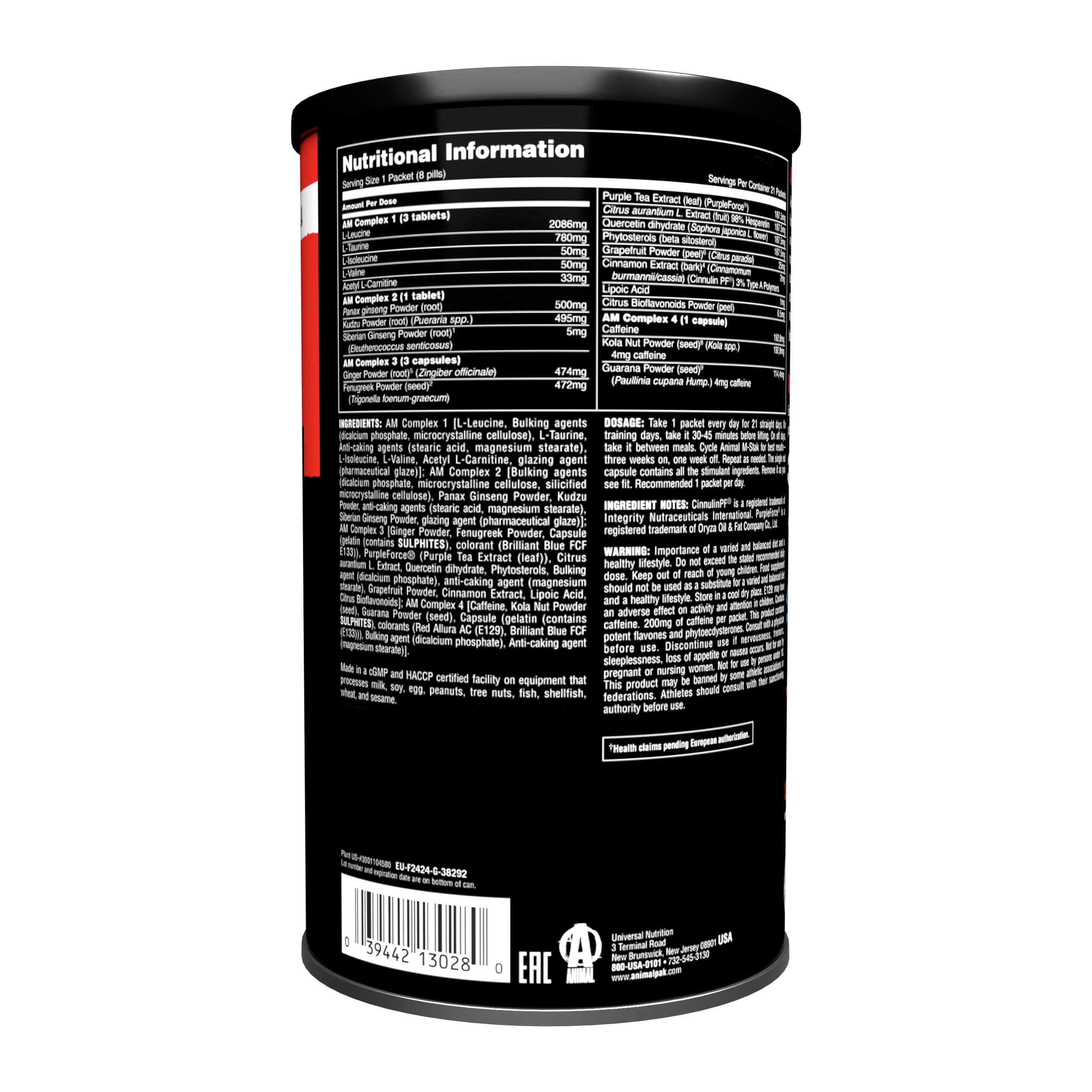 Universal Nutrition Animal M-Stak Trainingsbooster Muskelaufbau Pre-Workout Bodybuilding - 21 Packungen
