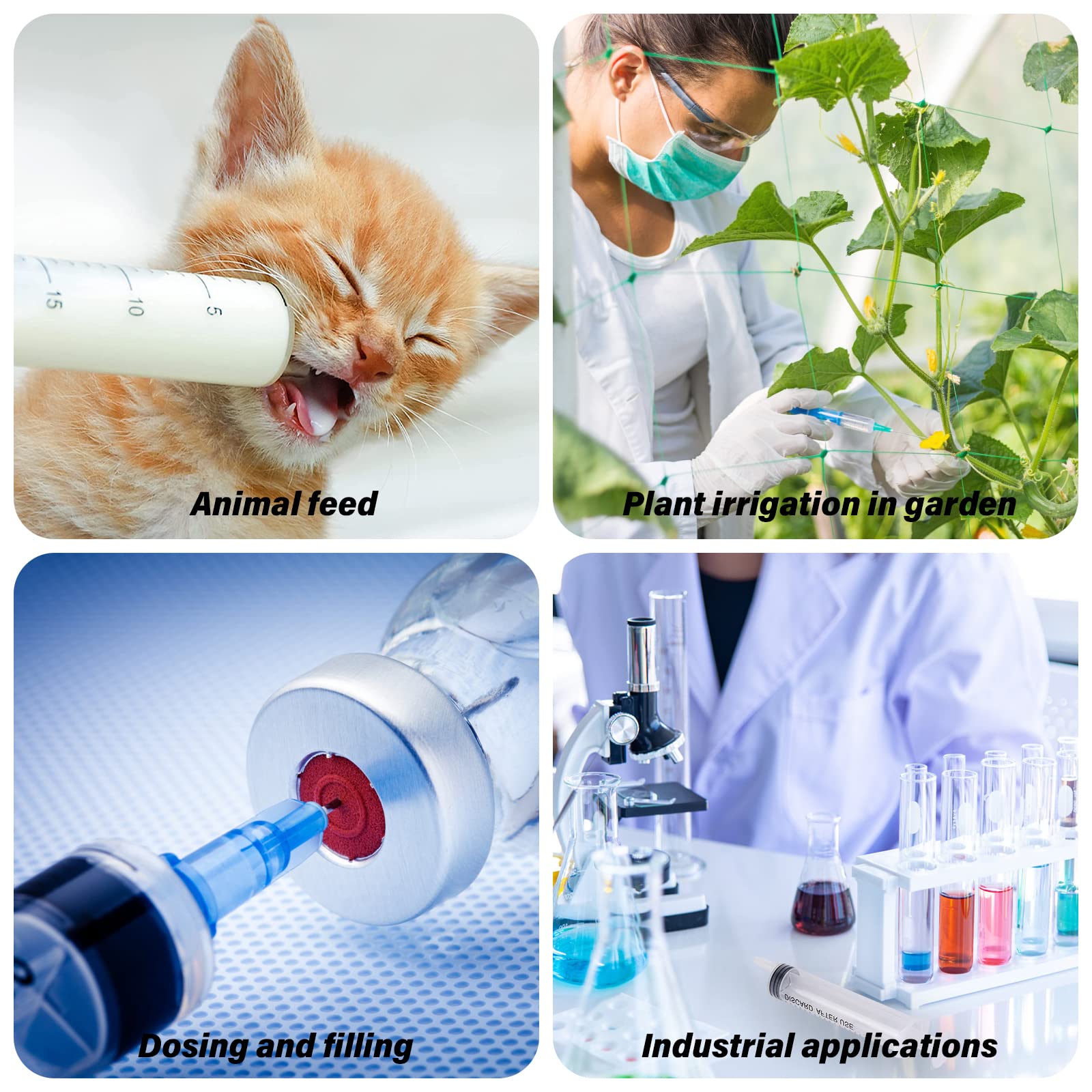 40 Pezzi Siringhe 20 ml, Siringhe Dosatrici con Tappo, Siringhe Senza Ago, Siringa per Mangimi, Siringa per l'Irrigazione Delle Piante Laboratorio Scientifico, Pacchetto Individuale