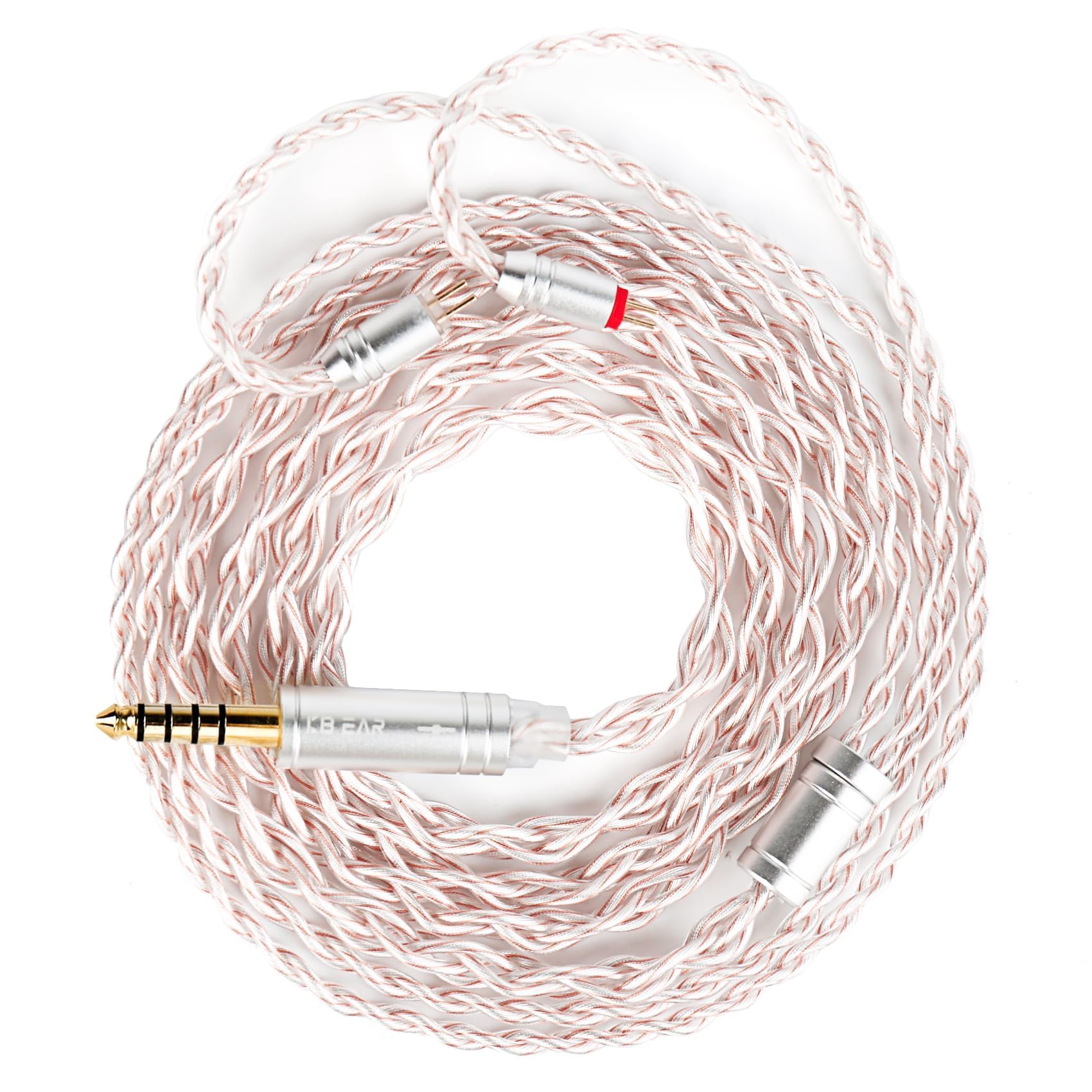 2 Pin IEM Cable 4.4MM, KBEAR FunMusic 4ft 4-Strand OFC Silver Plated Headphone Extension, Earbuds Wire for Musician for KZ AS10, CCA C10, Truthear Hexa/HOLA/Zero, Moondrop Blessing/Stellaris-image-44