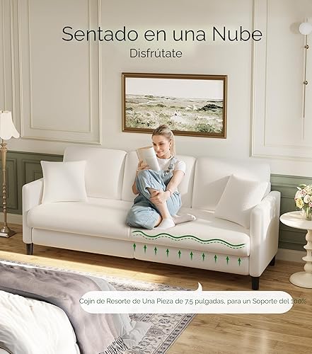 Miniatura 3 de Sofás de 83 pulgadas para sala de estar, cómodos sofás para sala de estar, sofá de peluche, sofá biplaza sin herramientas, sofás de dos plazas de