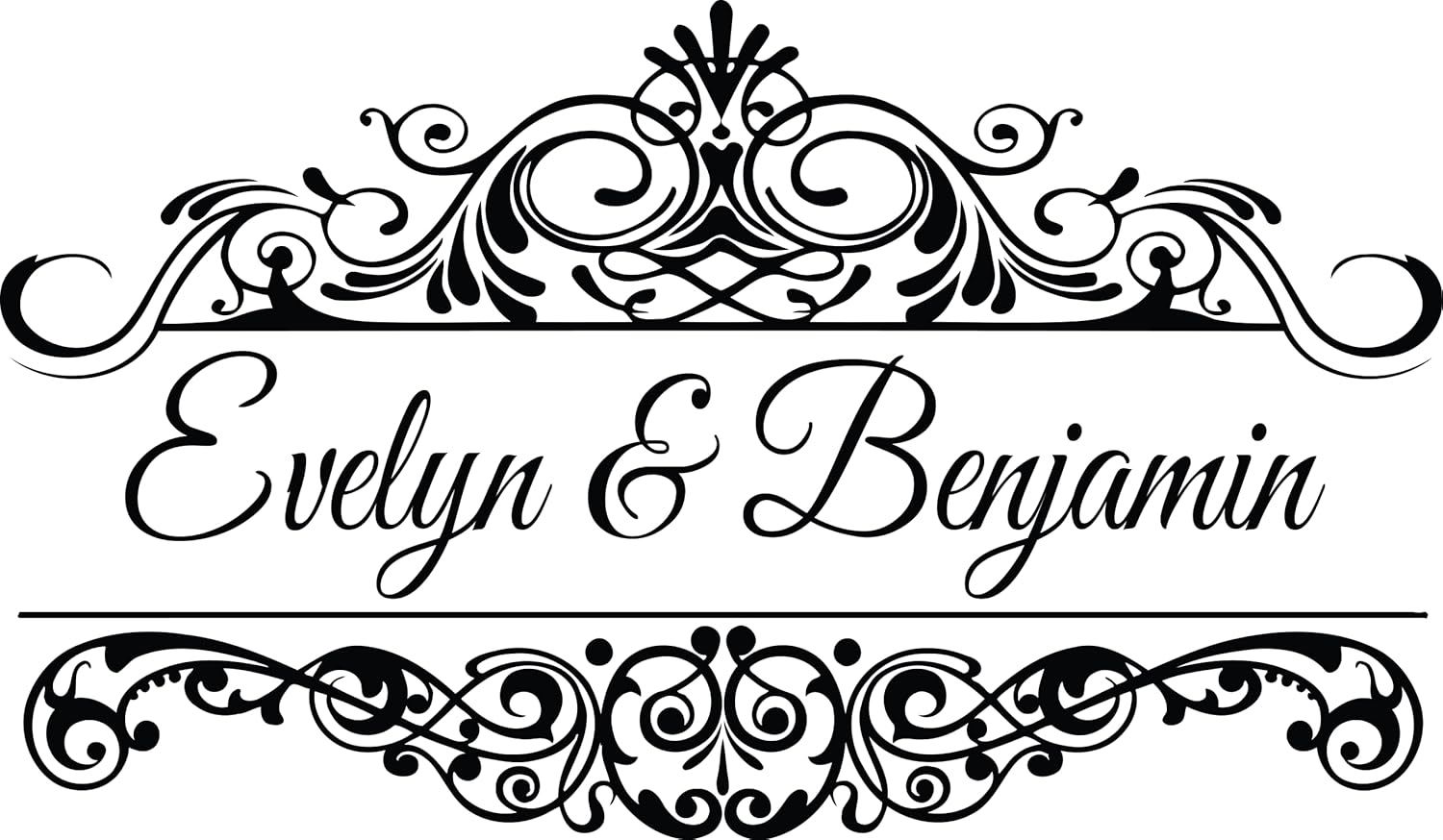 Wedding Floor Monogram Decals Many Colors Wedding Reception Decorations Monogram Dance Floor Party Decor Custom Name DIY Deco Wall Decals Decor Vinyl Sticker (w:37" h:22")