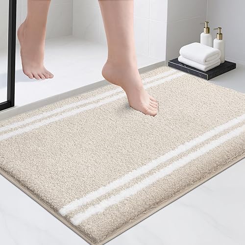 Miniatura 1 de PURRUGS Alfombra de baño antideslizante de 24 x 36 pulgadas, súper absorbente y de secado rápido, alfombra de baño de microfibra lanuda lavable a