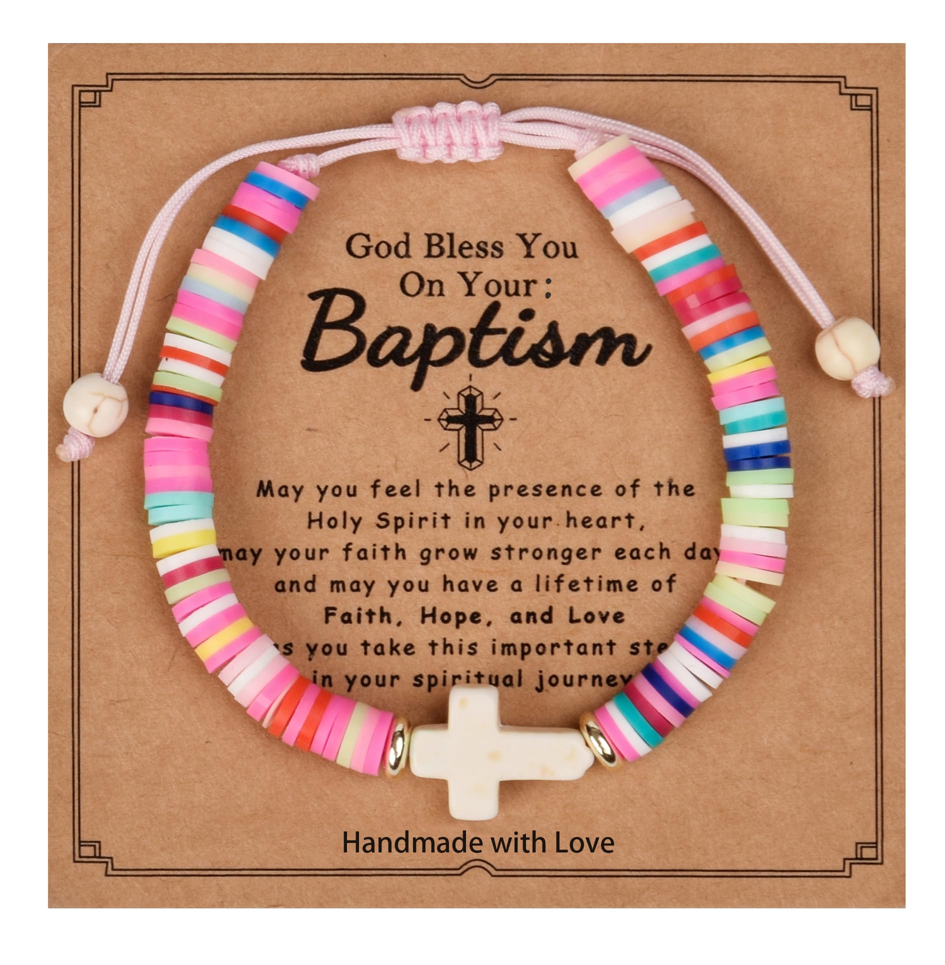 Veerady Cross Bracelet First Communion Baptism Confirmation Gift for Daughter Niece Granddaughter