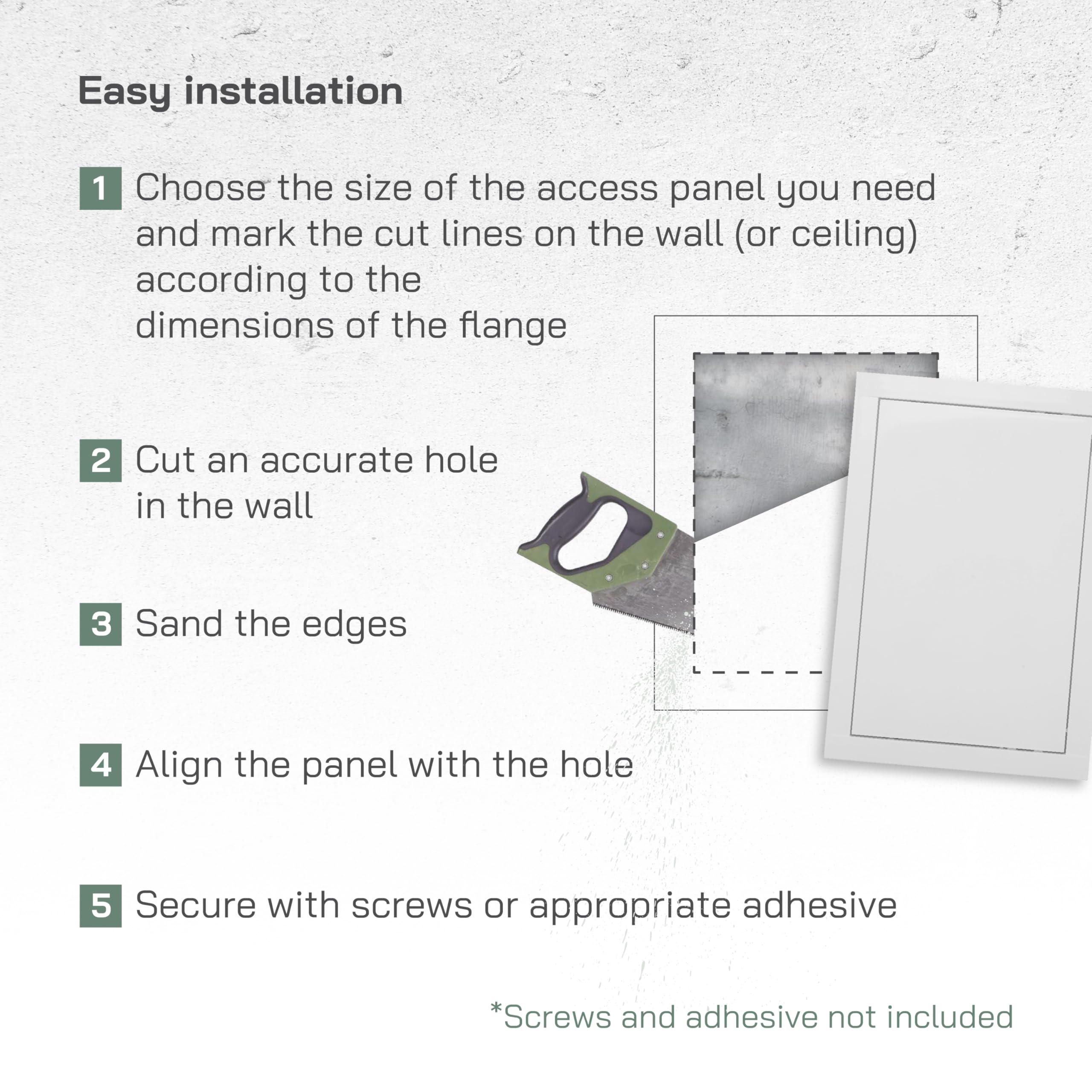 Vent Systems 8" x 12" Inch / 200 x 300 mm White Plastic Plumbing Access Panel - Image 4