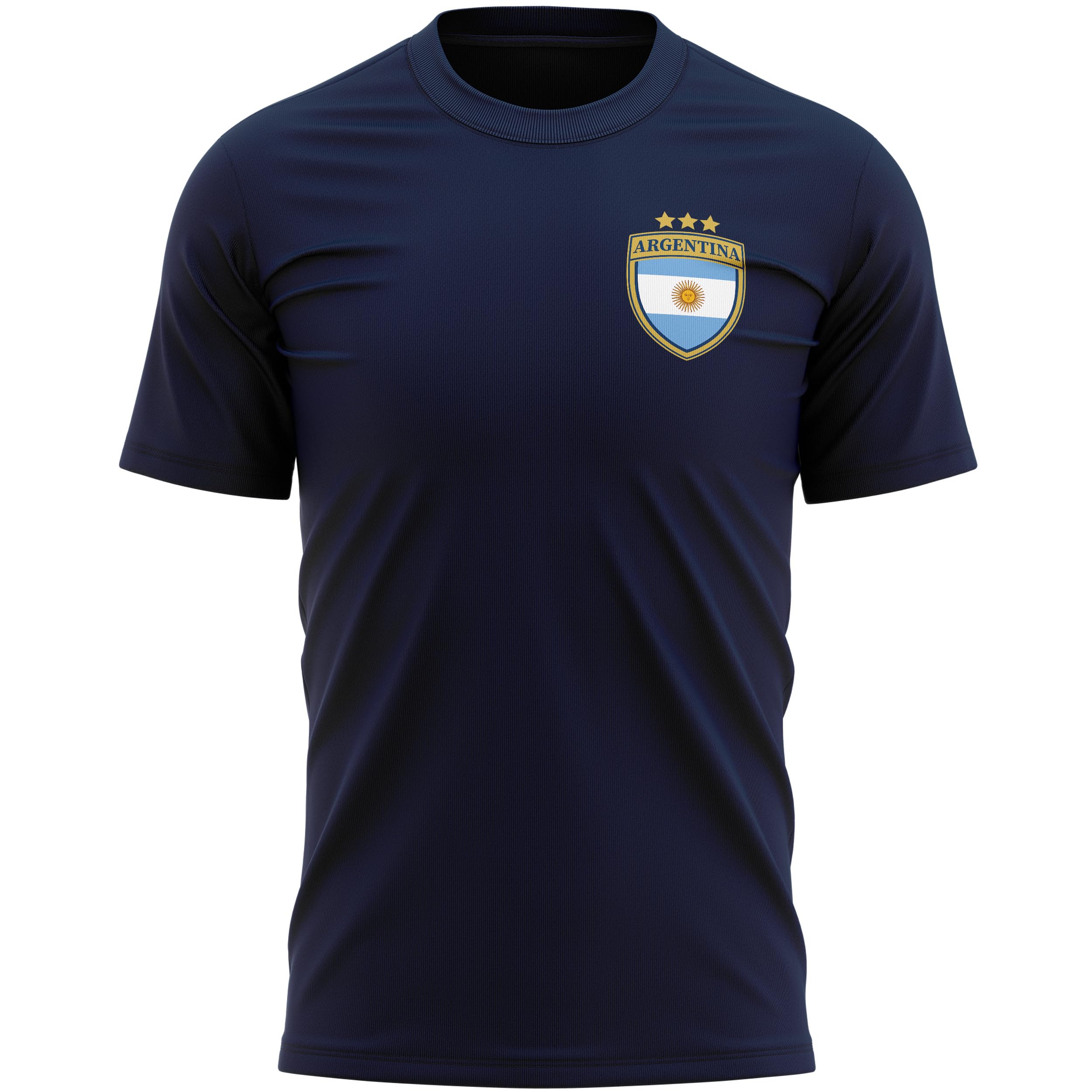 Argentina Mens T Shirt - Retro Argentinian Badge Pocket Tee Football Fan Tshirt World Supporter, 3XL, Navy