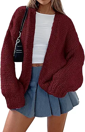 PRETTYGARDEN Cardigan Sweaters for Women Trendy Fall Fashion 2025 Long Sleeve Chunky Knit Cardigans Winter Clothing Outfits