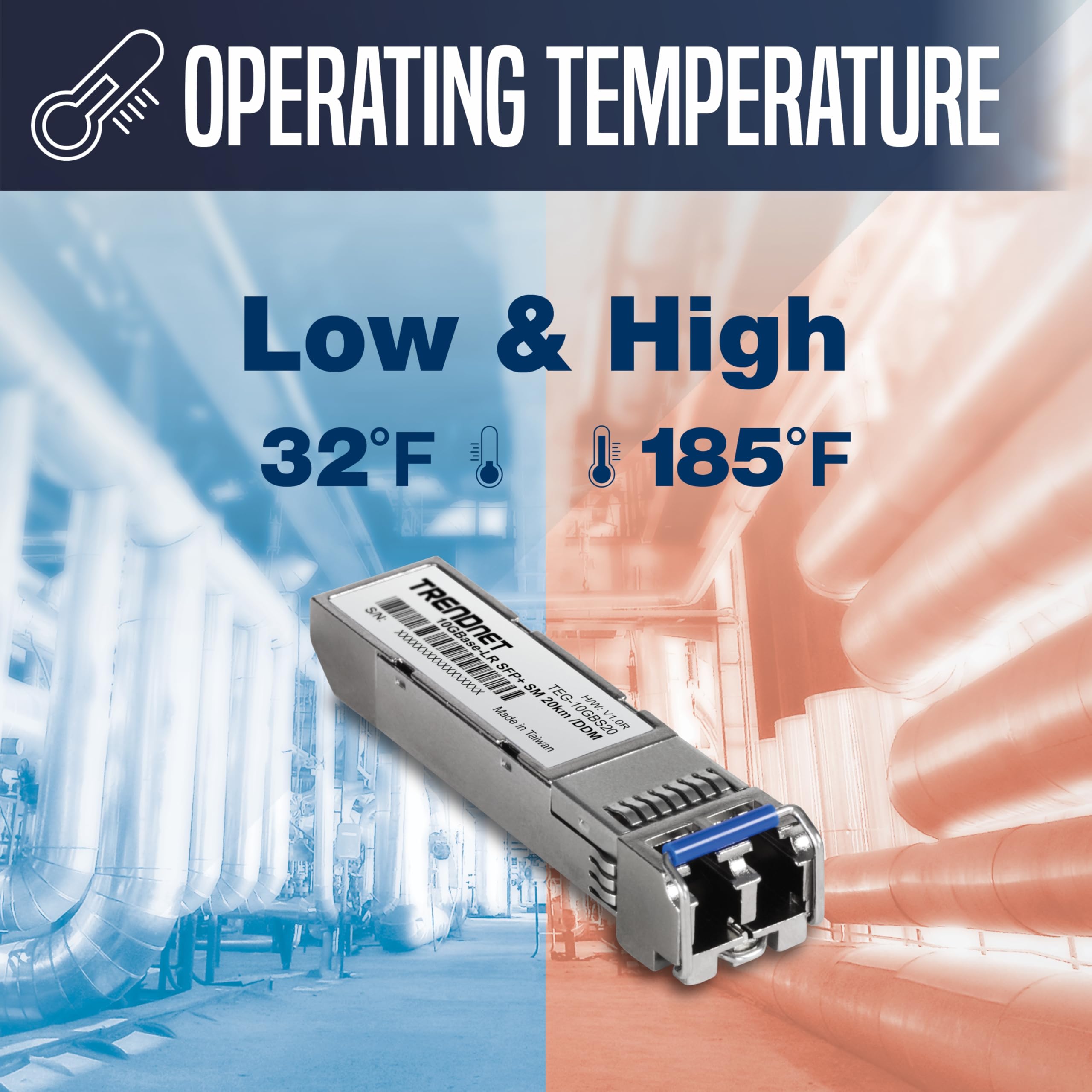 TRENDnet 10GBASE-LR SFP+ Single Mode LC Module (20KM with DDM), W128918056 (LC Module (20KM with DDM))