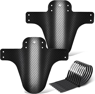 FETESNICE 2er Set Mountainbike Schutzblech in Carbon Optik | Universal für 20–29 Zoll (Vorne & Hinten) | Robustes PP-Material & Schnelle Montage für MTB, E-Bike & Citybike