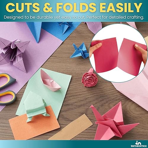 Miniatura 4 de 1InTheOffice Papel de construcción 9x12, colores surtidos, paquete de 200 unidades