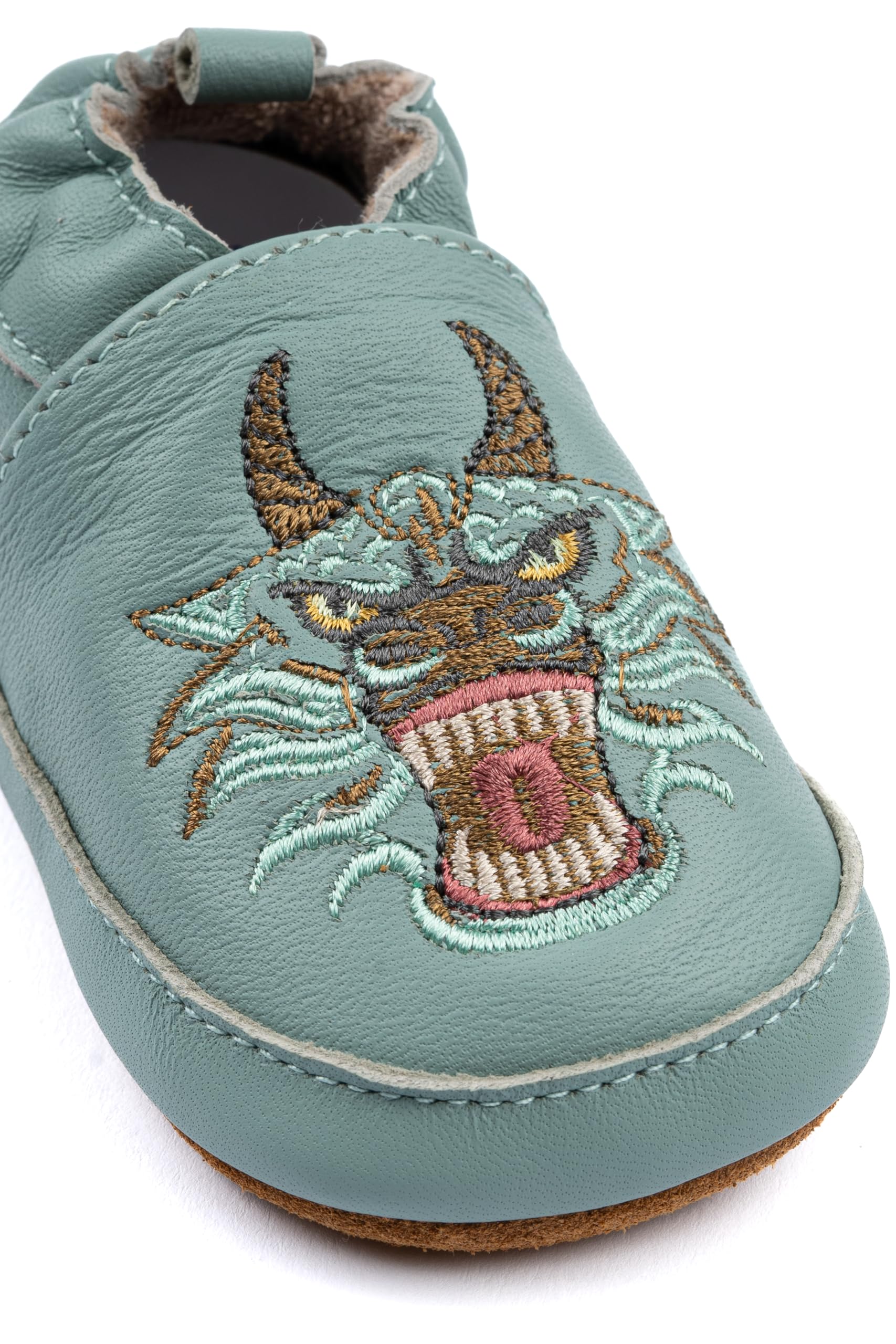 Mikk-line Zapatos de bebé para gatear – Zapatos de piel suave con suela de ante antideslizante – Pantuflas estampadas con estampado animal y forro de lino para niños y niñas – Perfecto para 0 – 48