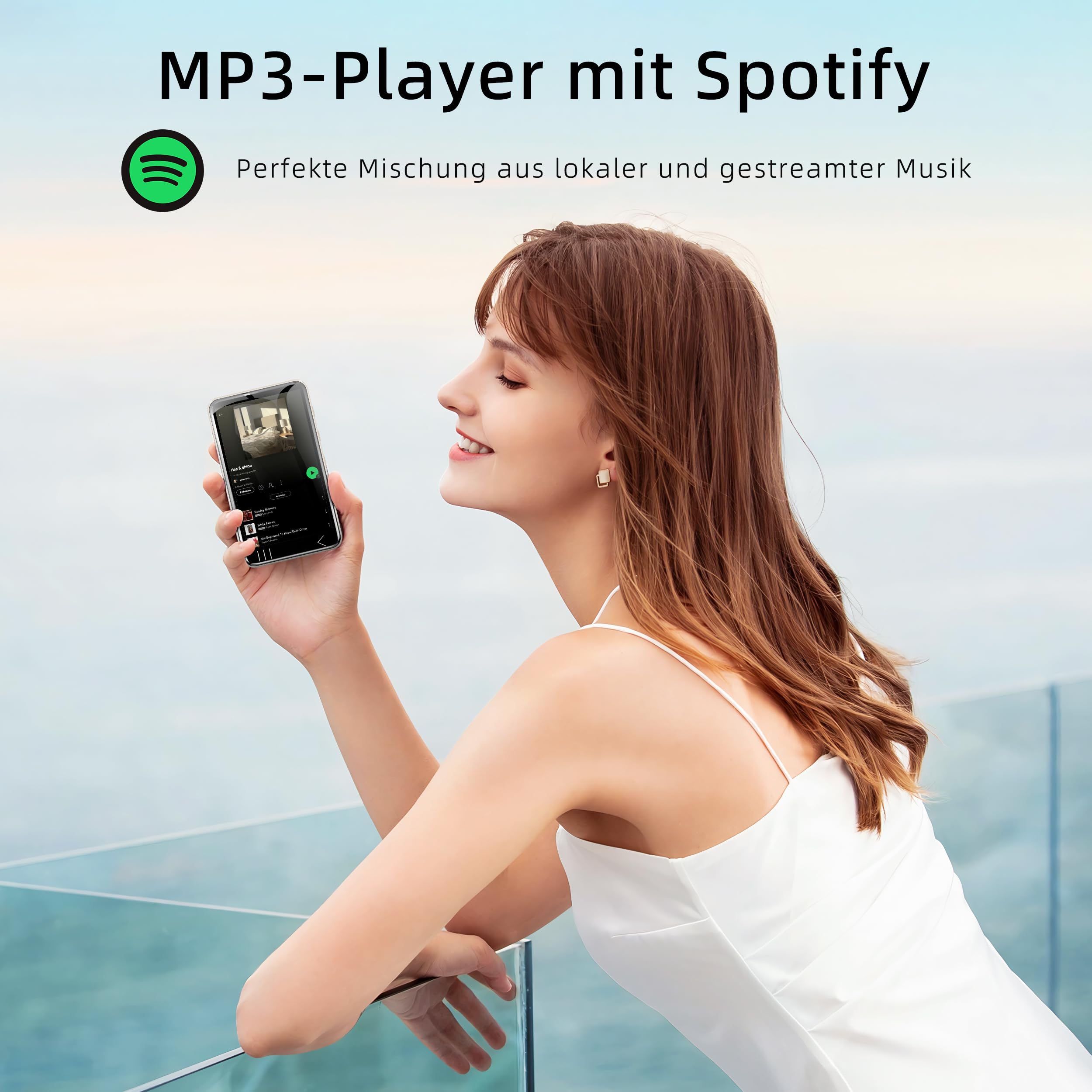 HIFI WALKER G7 Lettore MP3 Bluetooth e WiFi con Android 13, 144GB, 3GB RAM, Schermo Touch HD da 4", Lettore MP3/MP4 con Altoparlante, Fotocamera e Controllo Parentale (Bianco)