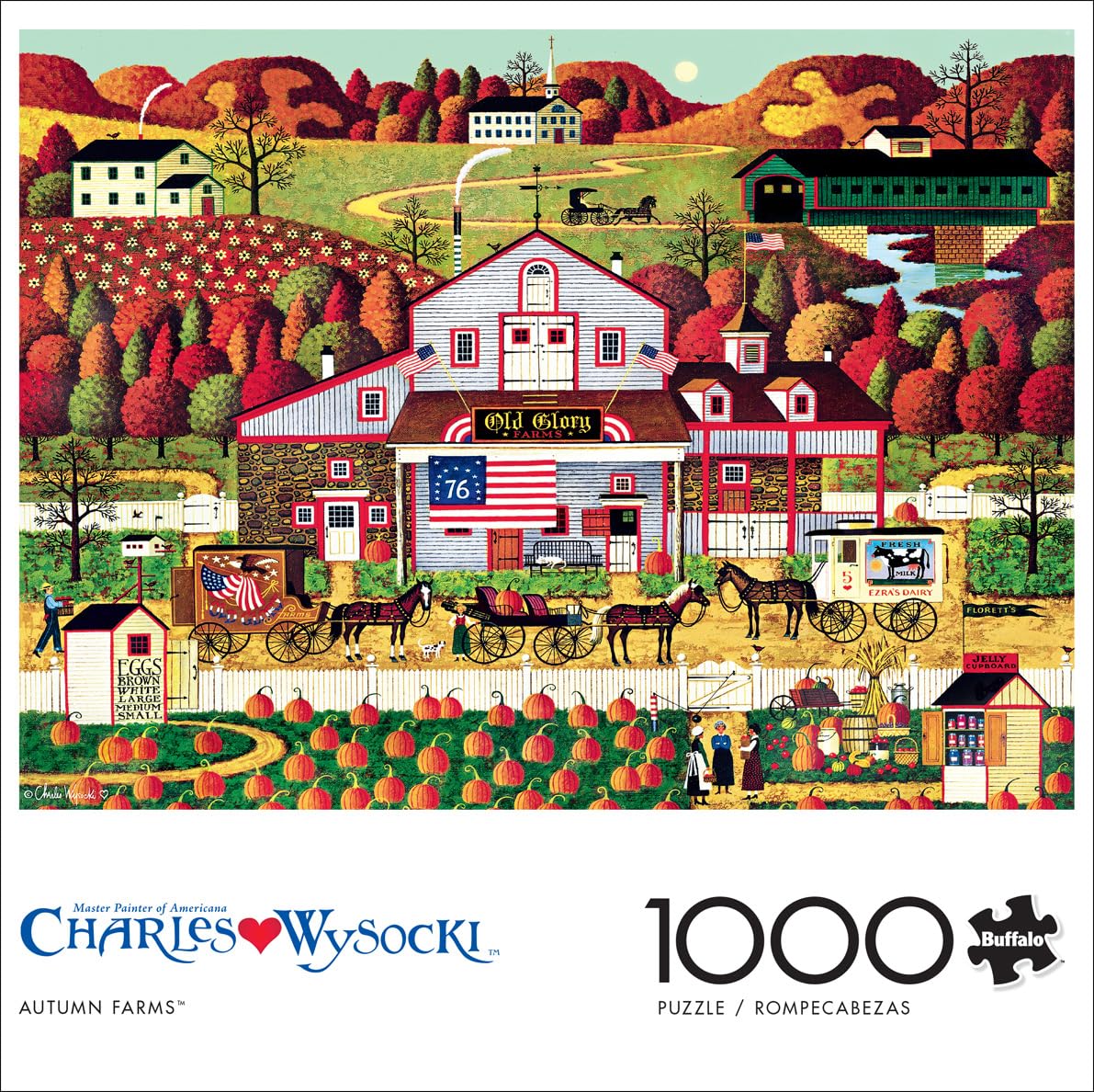 Buffalo Games, Charles Wysocki, Autumn Farms, 1000 Piece Jigsaw Puzzle for Adults Challenging Puzzle Perfect for Game Nights - Image 2