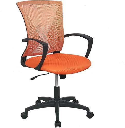 Miniatura 8 de PayLessHere Silla de oficina, silla de escritorio, silla de computadora, silla ergonómica, malla ejecutiva ajustable, respaldo medio con ruedas