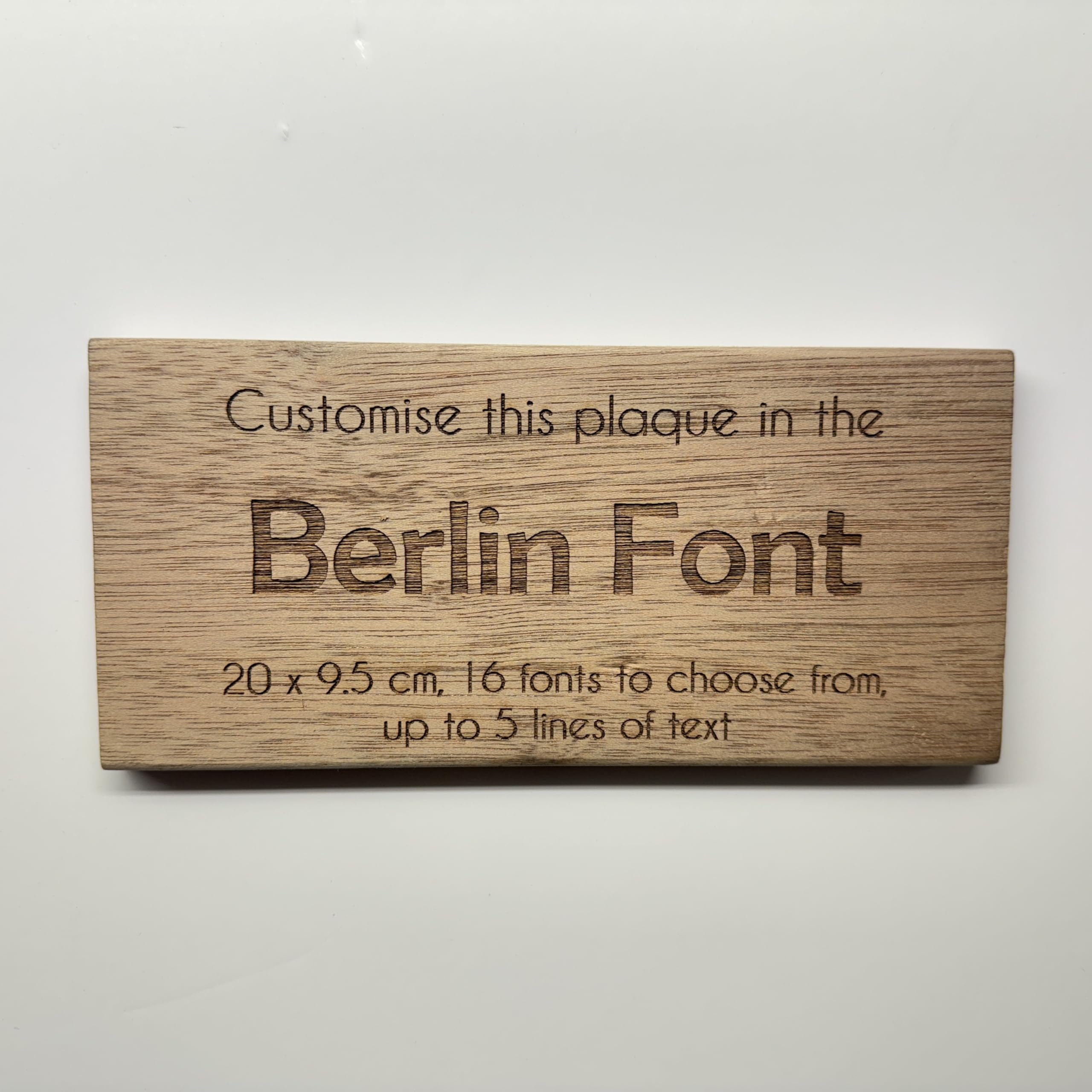 Cutncraft Designs Personalised wooden plaque/sign bespoke childs bedroom door/custom text - Berlin Sans Font (20x9.5 cm / 8x3.7 inch) โ image 1