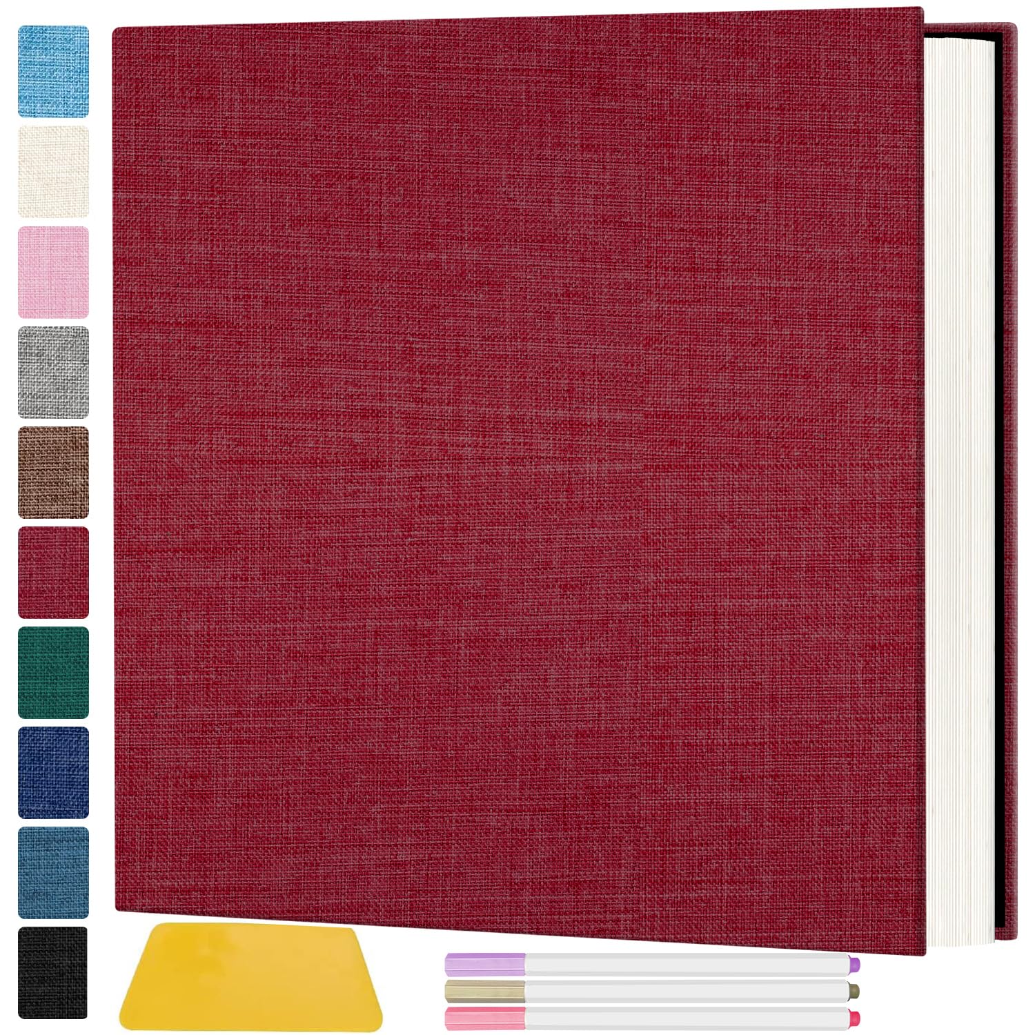 Large 18In Photo Album Self Adhesive 60 Pages, Scrapbook Albums with Sticky Page Holds 10x12 & 8x10 & 5X7 & 4x6 Pictures, DIY Photo Book Ideal Gift for Family Wedding Baby