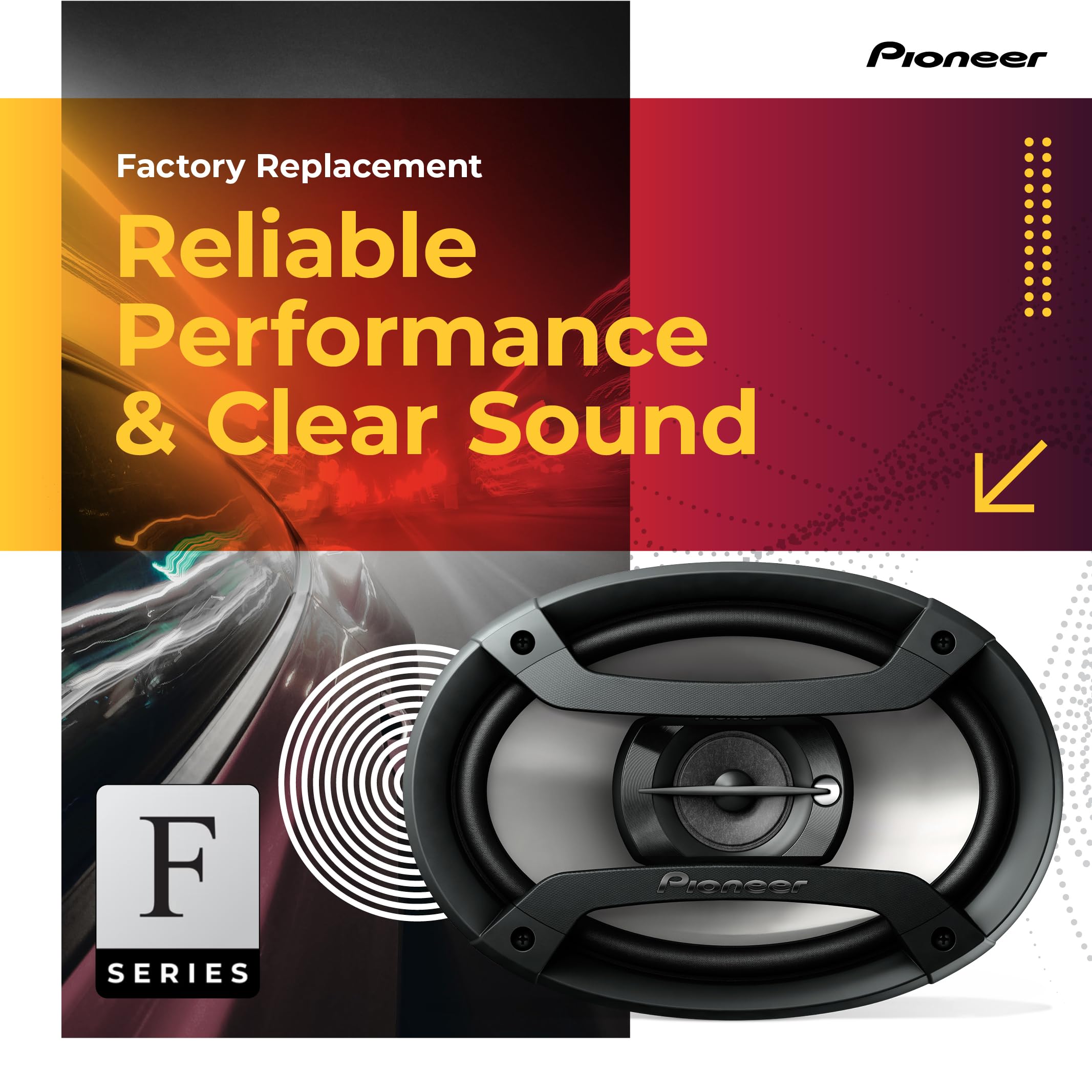 Pioneer TS-F6935R Haut-parleurs coaxiaux 3 Voies pour Voiture – Haut-parleurs passifs de Voiture 15,2 x 22,9 cm (Paire), Puissance maximale de 230 W, Noir et Argent