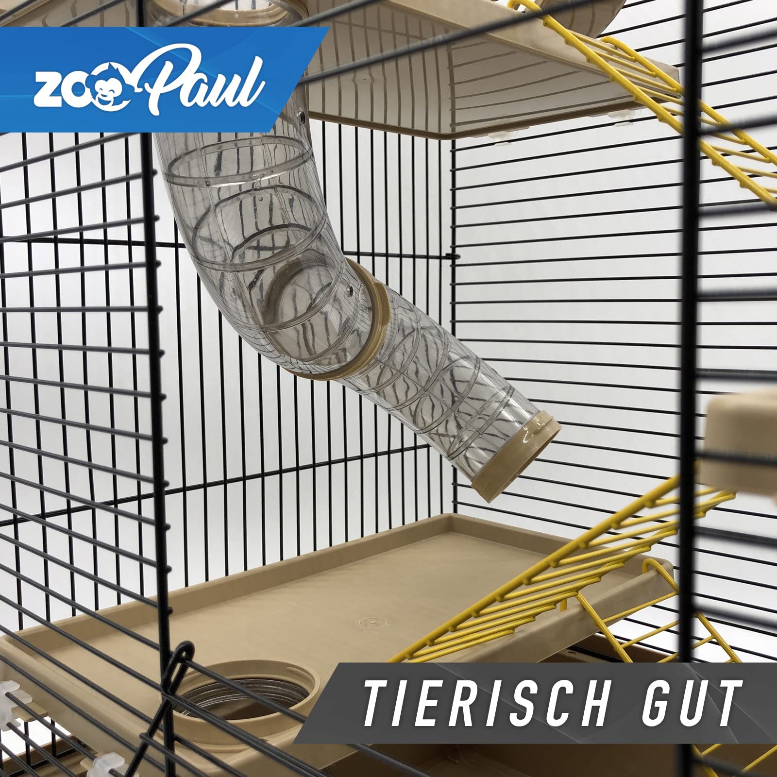 ZooPaul Hamsterkäfig XXL mit Zubehör beige Maus Nager Käfig Burg Treppe Tunnelsystem