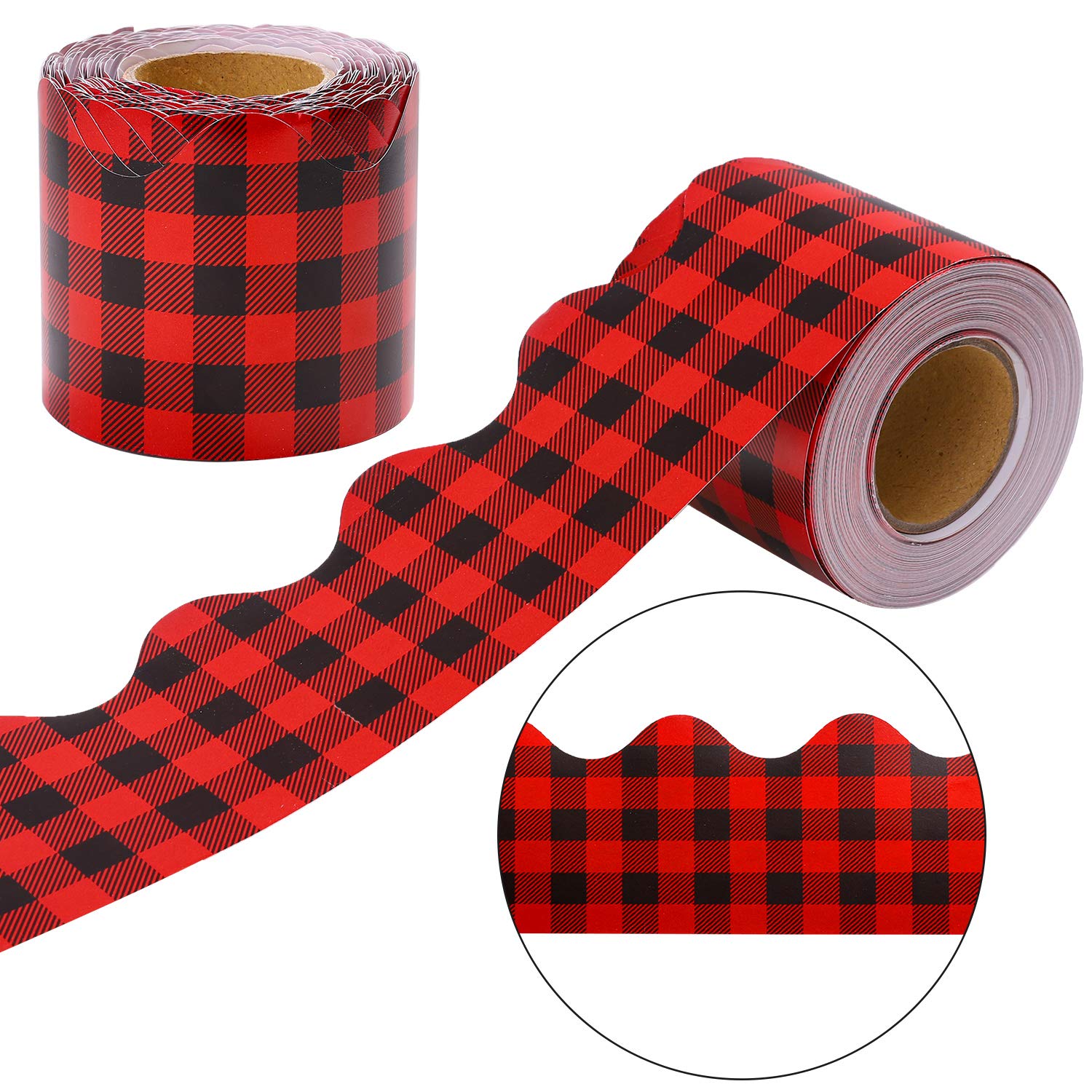 Buy URATOT 65 6 Feet Buffalo Plaid Bulletin Board Border Scalloped buy-uratot-65-6-feet-buffalo-plaid-bulletin-board-border-scalloped