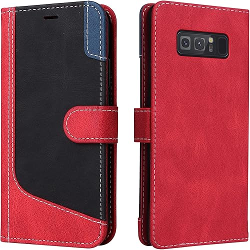 Miniatura 5 de Asuwish Funda de teléfono para Samsung Galaxy Note 8 con protector de pantalla de vidrio templado y cubierta de cuero con tapa para tarjeta de
