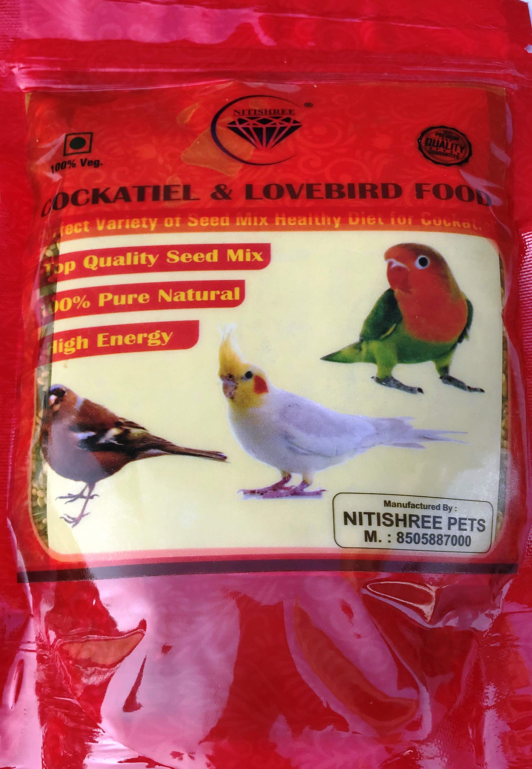 Nitishree® Premium Birds Food for Parrots, Conure, Cockatiel & Lovebird | Daily Birds Food Seed Mix-250gm (B08SRCKBR6) Amazon Price History, Amazon Price Tracker