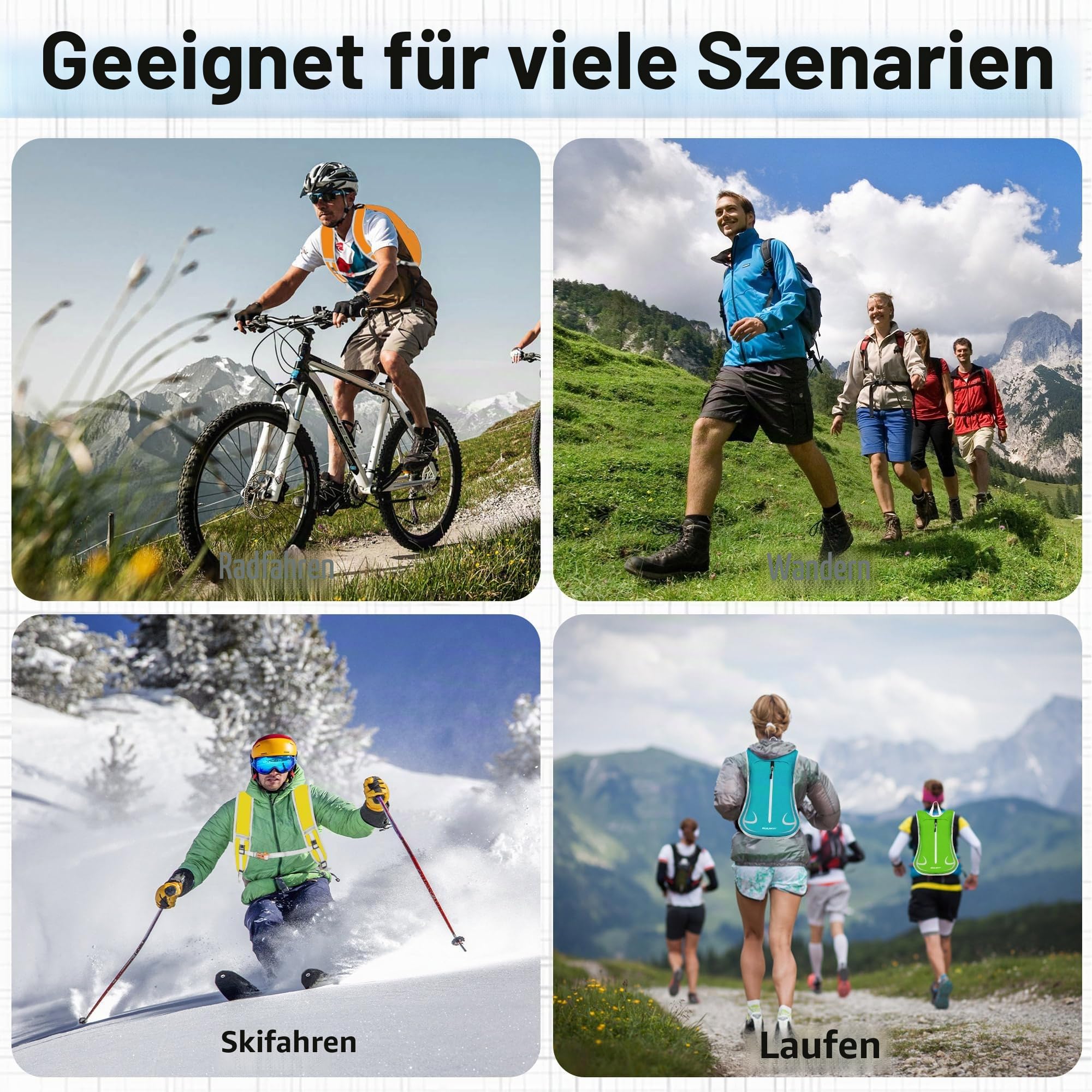 EULANT Wasserdicht Laufrucksack 15L,Klein Skirucksack,Kleiner Wanderrucksack,Fahrrad Rucksack,Leicht Sport Rucksack für Skifahren Camping Bergsteigen Radfahren Joggen Einkaufen Schule