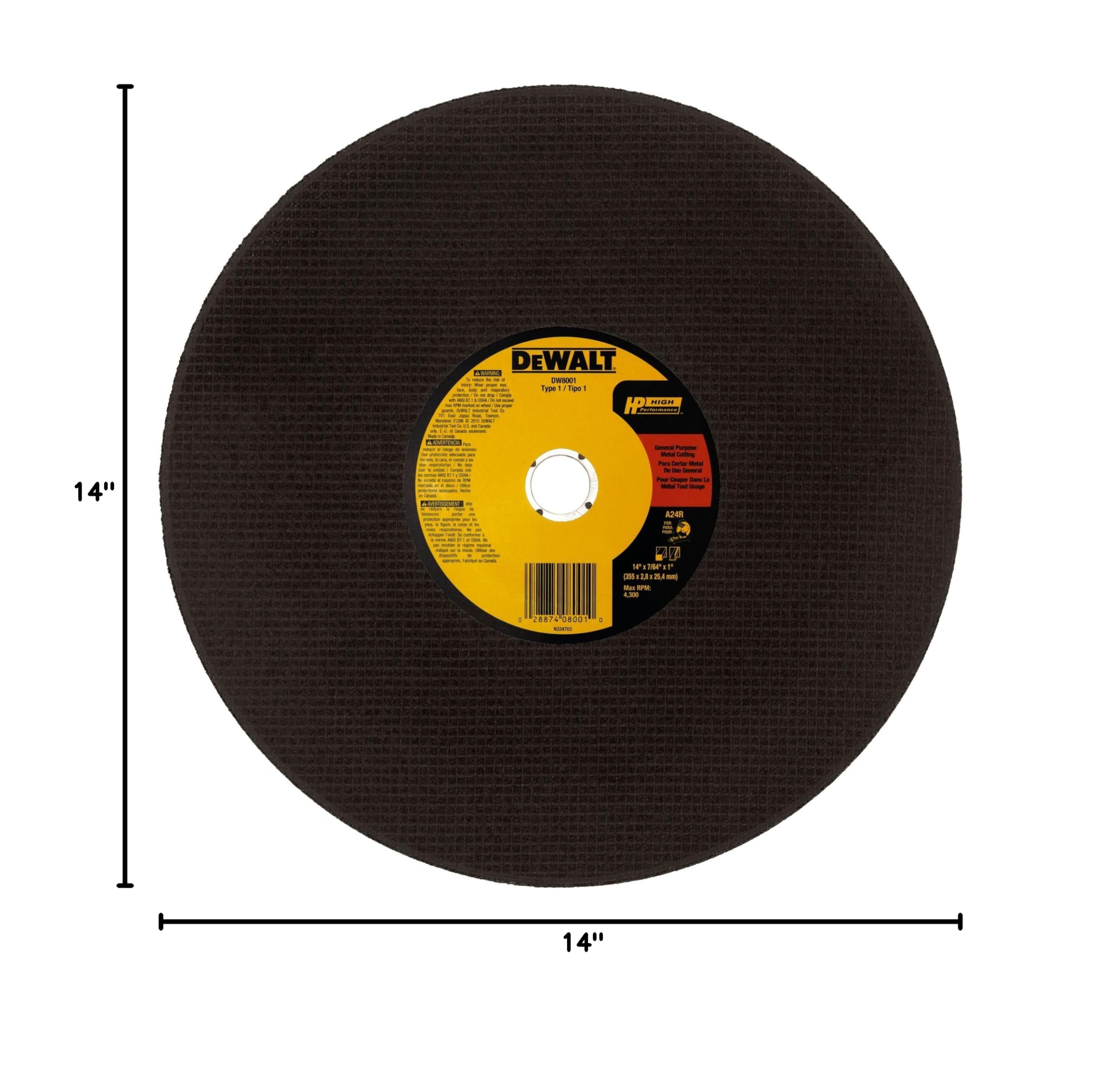 DEWALT Chop Saw Blade - Metal Cut-Off Wheel -7 DEWALT Chop Saw Blade - Metal Cut-Off Wheel -7