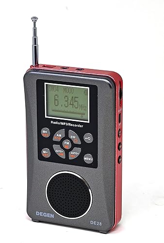 DEGEN DE28 3 en 1 recargable AM FM Radio de onda corta, radio y grabadora de voz y reproductor MP3 con lector de tarjetas Micro SD TF incorporado