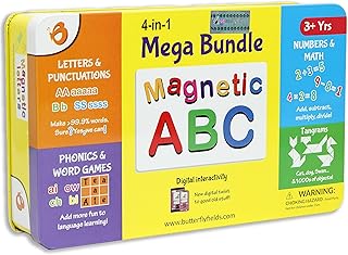 ButterflyEdufields Magnetic Alphabets Letters, Numbers and Shapes ABC 123 for kids | Toys for Kids 3 4 and 5 Years | Best educational birthday Gift Pack for Baby Boys & Girls, ABC Preschool Activities
