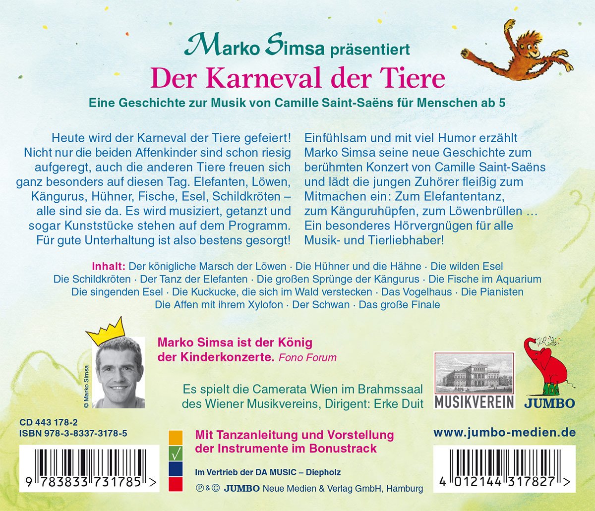 Der Karneval der Tiere.Eine Geschichte zur Musik