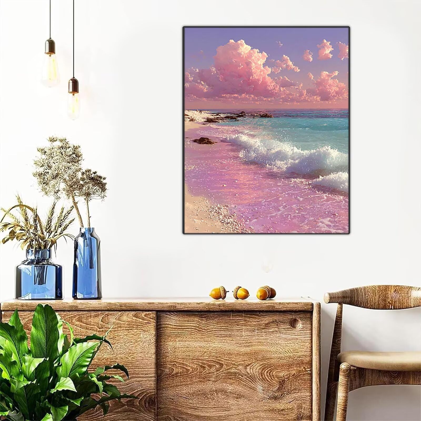 5D Diamond Painting Strand Diamant Malen Nach Zahlen 100 x 135CM ZXSH10084 | Diamant-Vollabdeckung Meer Leinwand zum Bemalen, Kreatives Deko Wohnzimmer Büro Desktop Geschenke für Frauen Mann