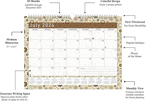 Miniatura 3 de Calendario de escritorio mensual de pared con espiral para 2021  2022  Calendario de escritorio de 16 meses  Calendario de pared  planificador -