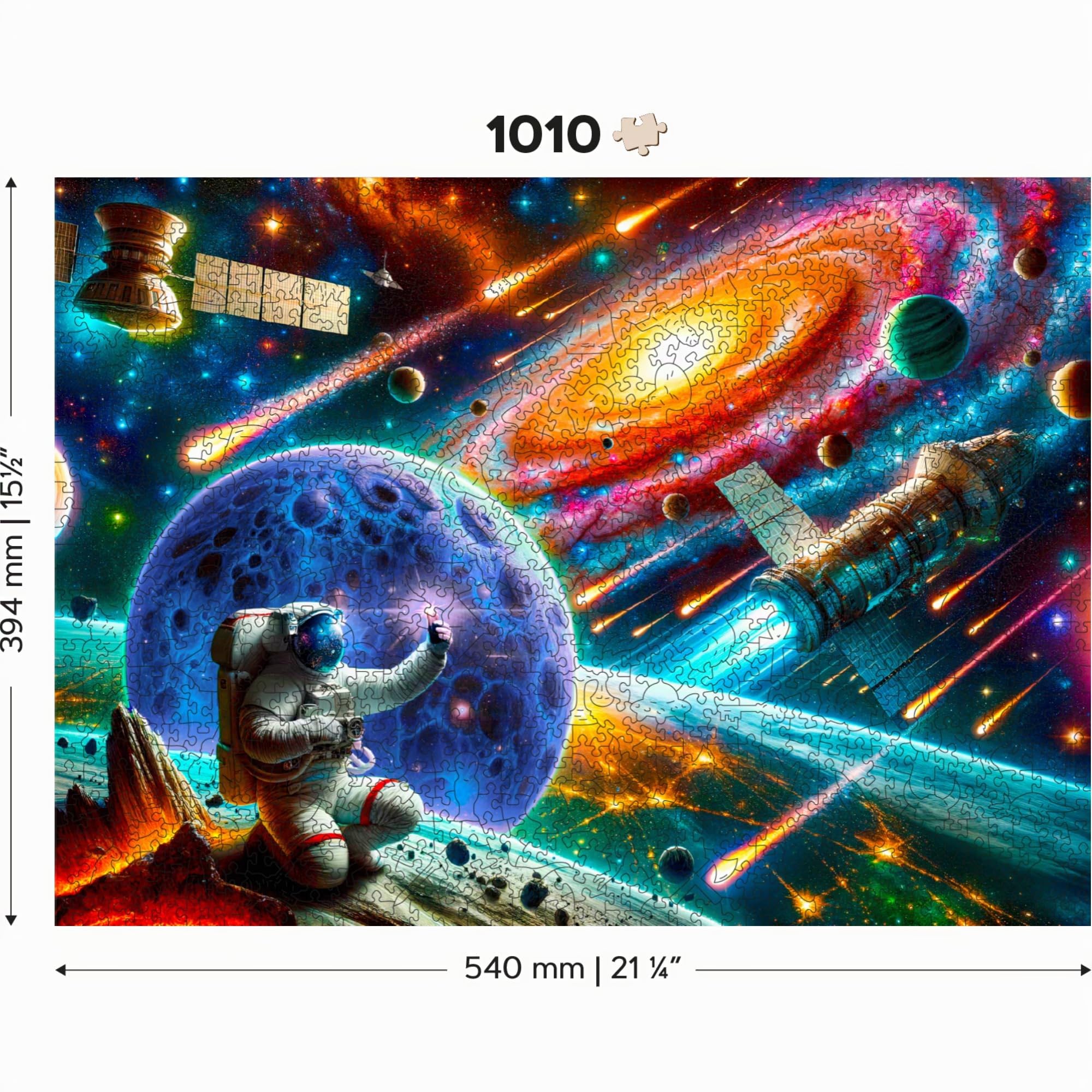 WOODEN.CITY Cosmic Exploration Puzzle en bois 1000 pièces 54 x 39,4 cm Fabriqué en UE