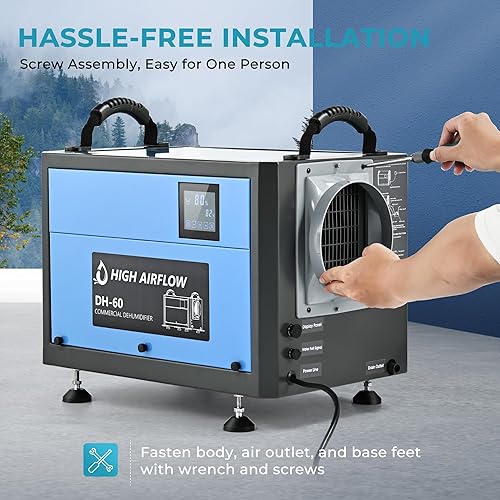Miniatura 6 de EUHOMY Deshumidificador de espacio de rastreo de 130 pintas con manguera de drenaje, deshumidificador para el hogar y el sótano, deshumidifica hasta