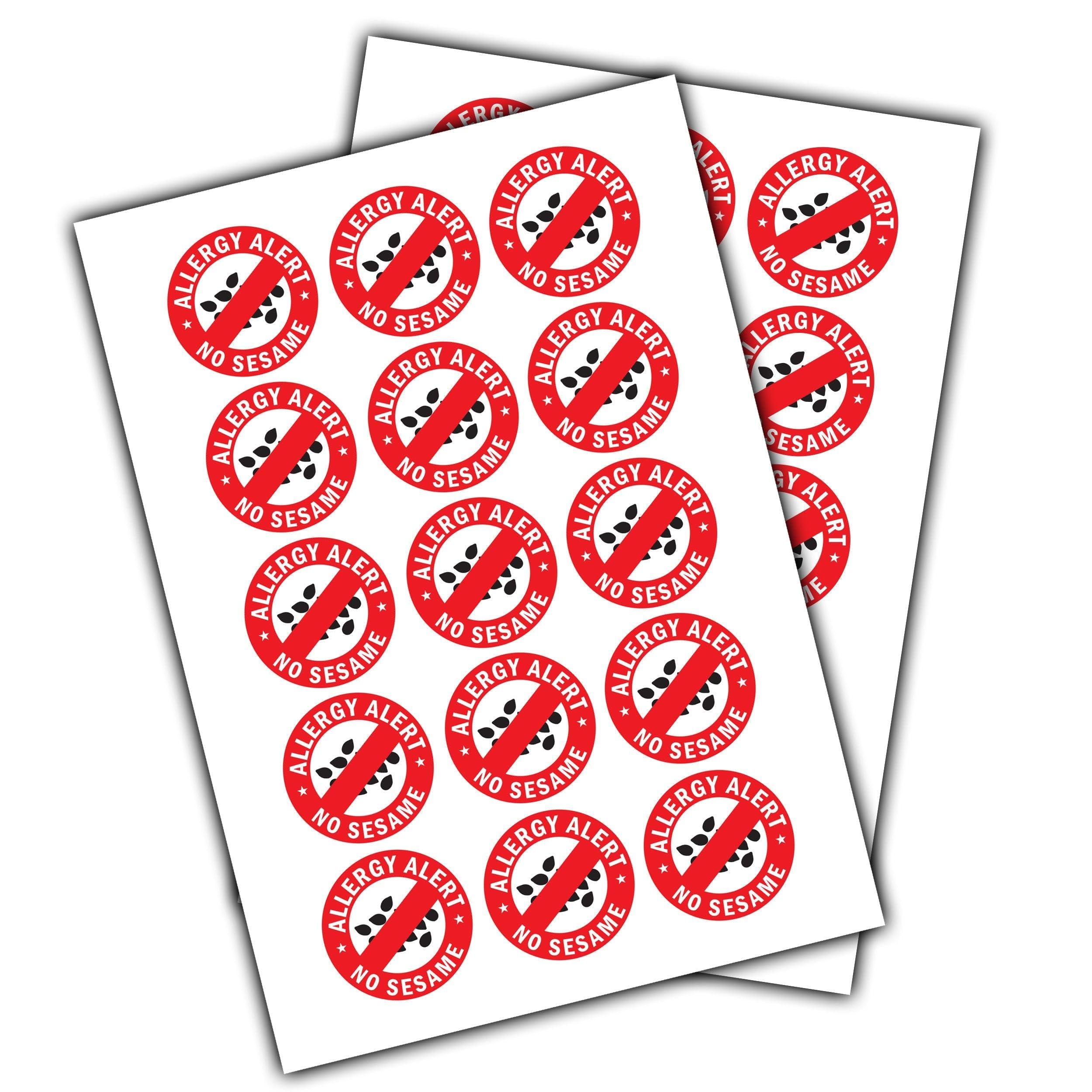 Sesam-Allergen-Warnetiketten - Sichere Allergieprävention Aufkleber! - Ohne Sesam / 500